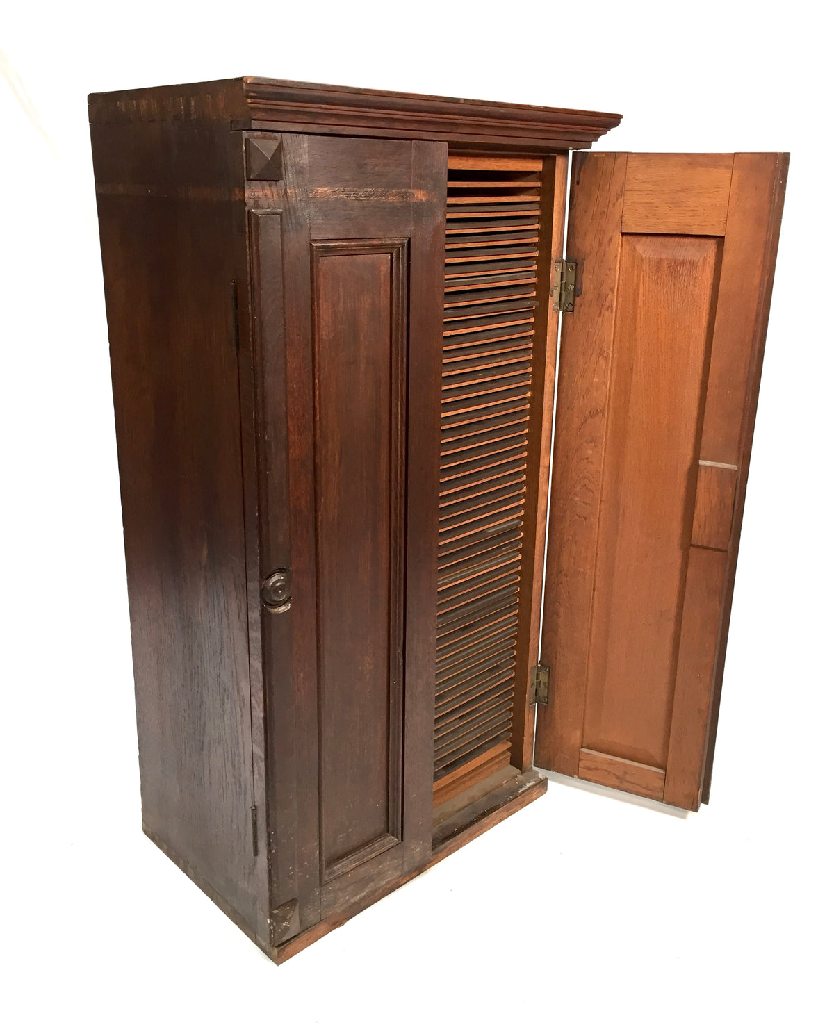 Antique Large Wooden Microscope Slide Collectors Cabinet Box / Holds 920 Slides