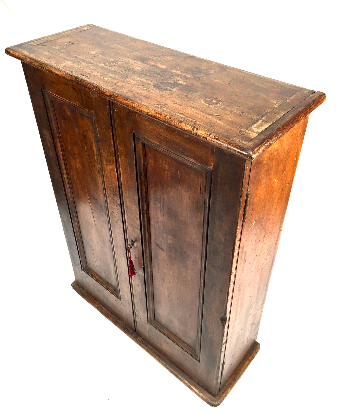 Antique Large Floor Standing Filing Cabinet Cupboard With Drawers Storage & Key