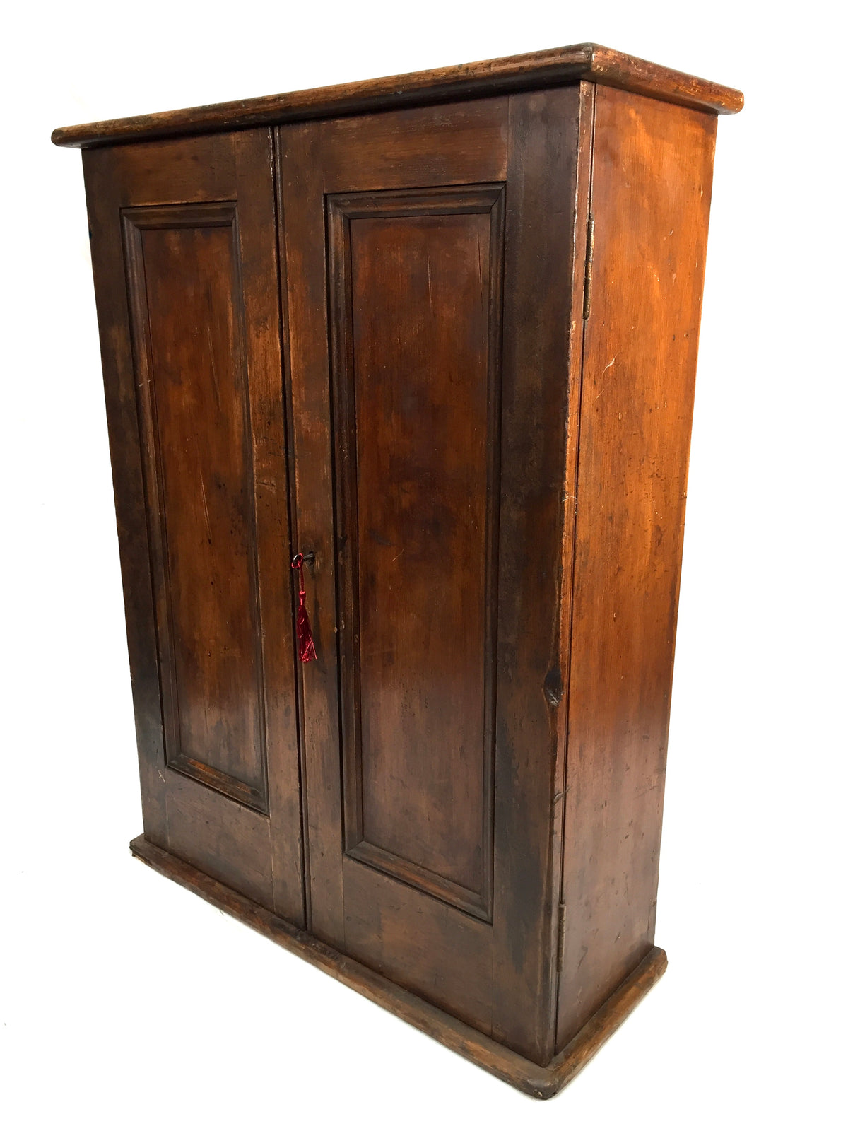 Antique Large Floor Standing Filing Cabinet Cupboard With Drawers Storage & Key