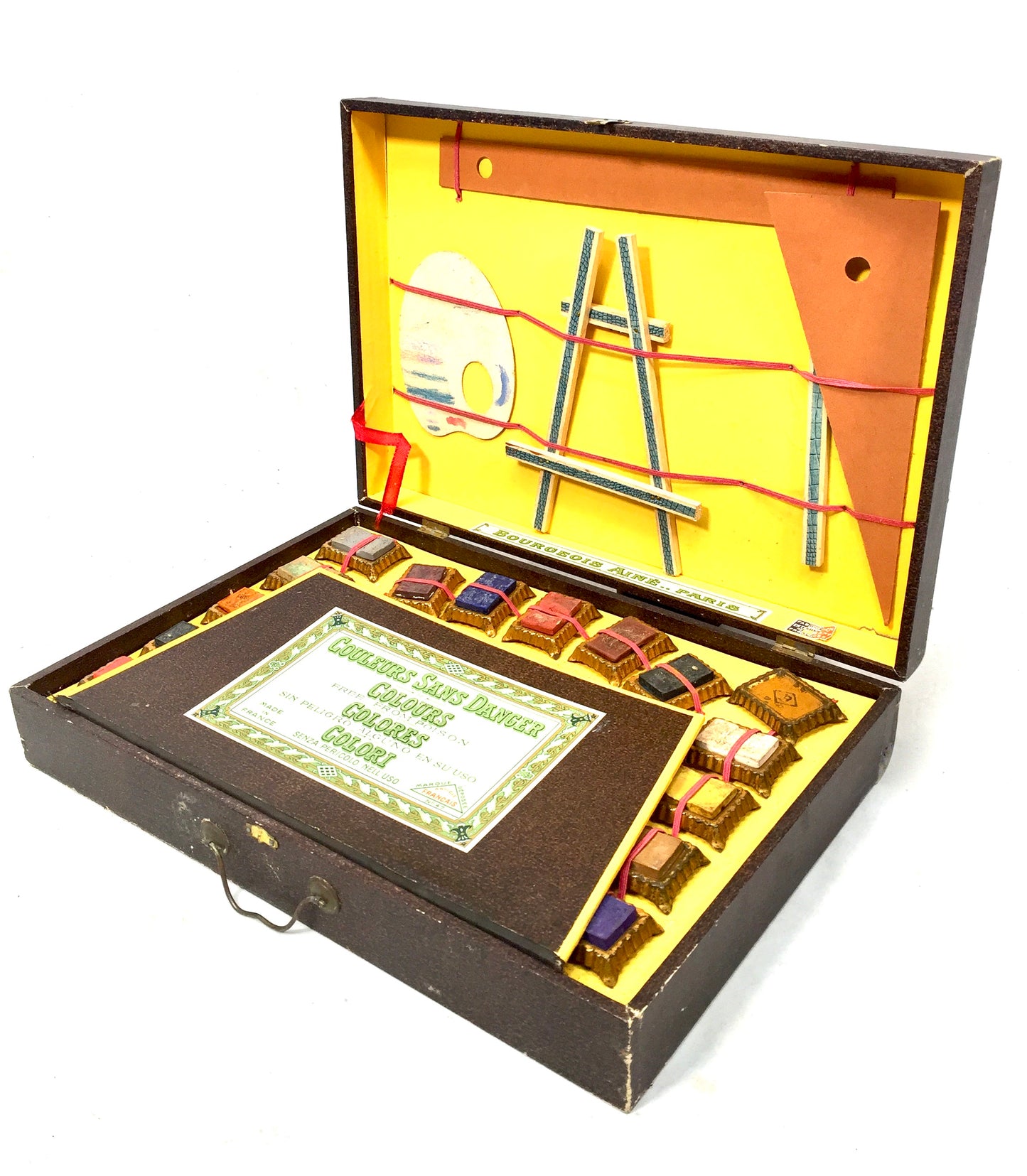 Antique French Art Nouveau Bourgeois Aine-Paris Watercolour Artists Paint Box