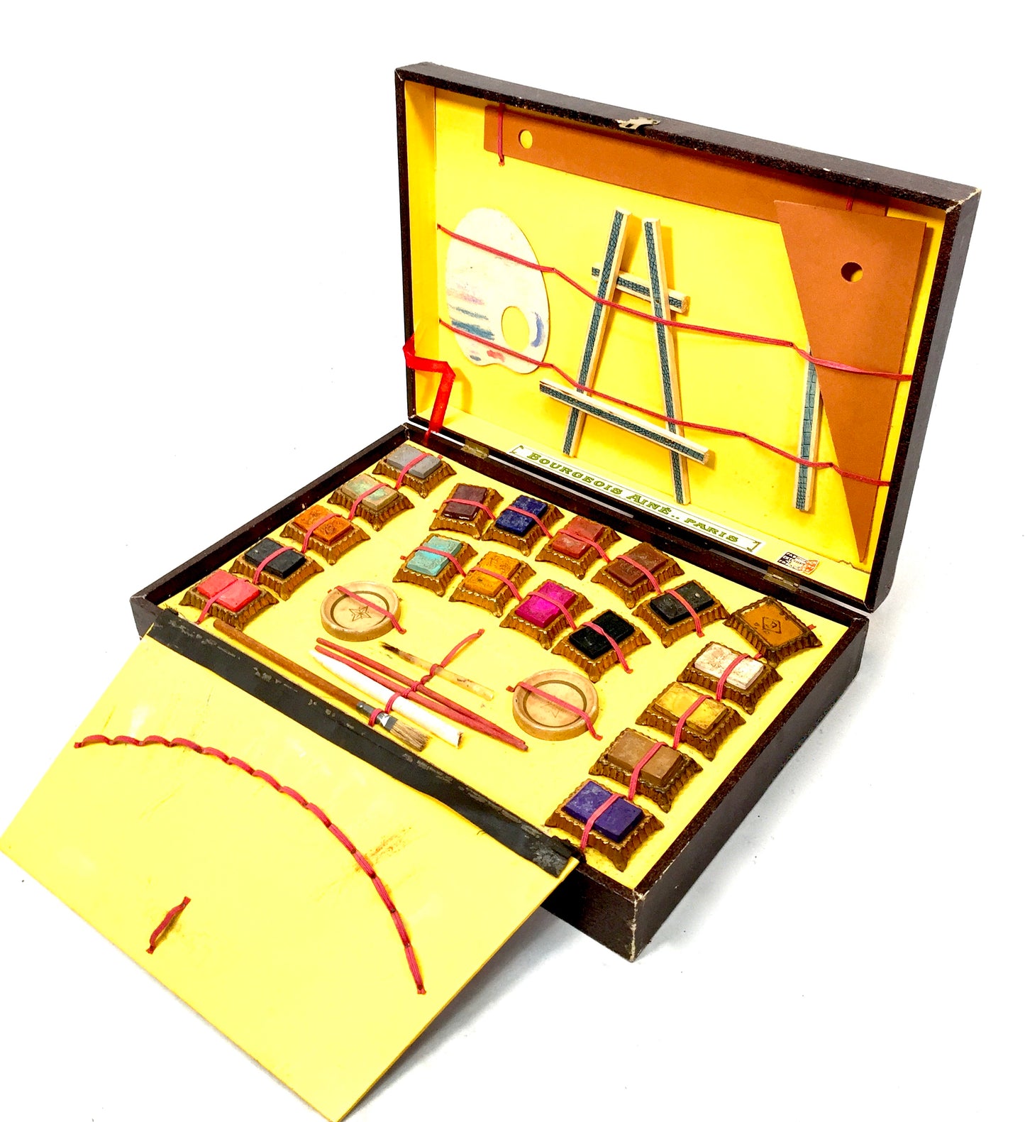 Antique French Art Nouveau Bourgeois Aine-Paris Watercolour Artists Paint Box
