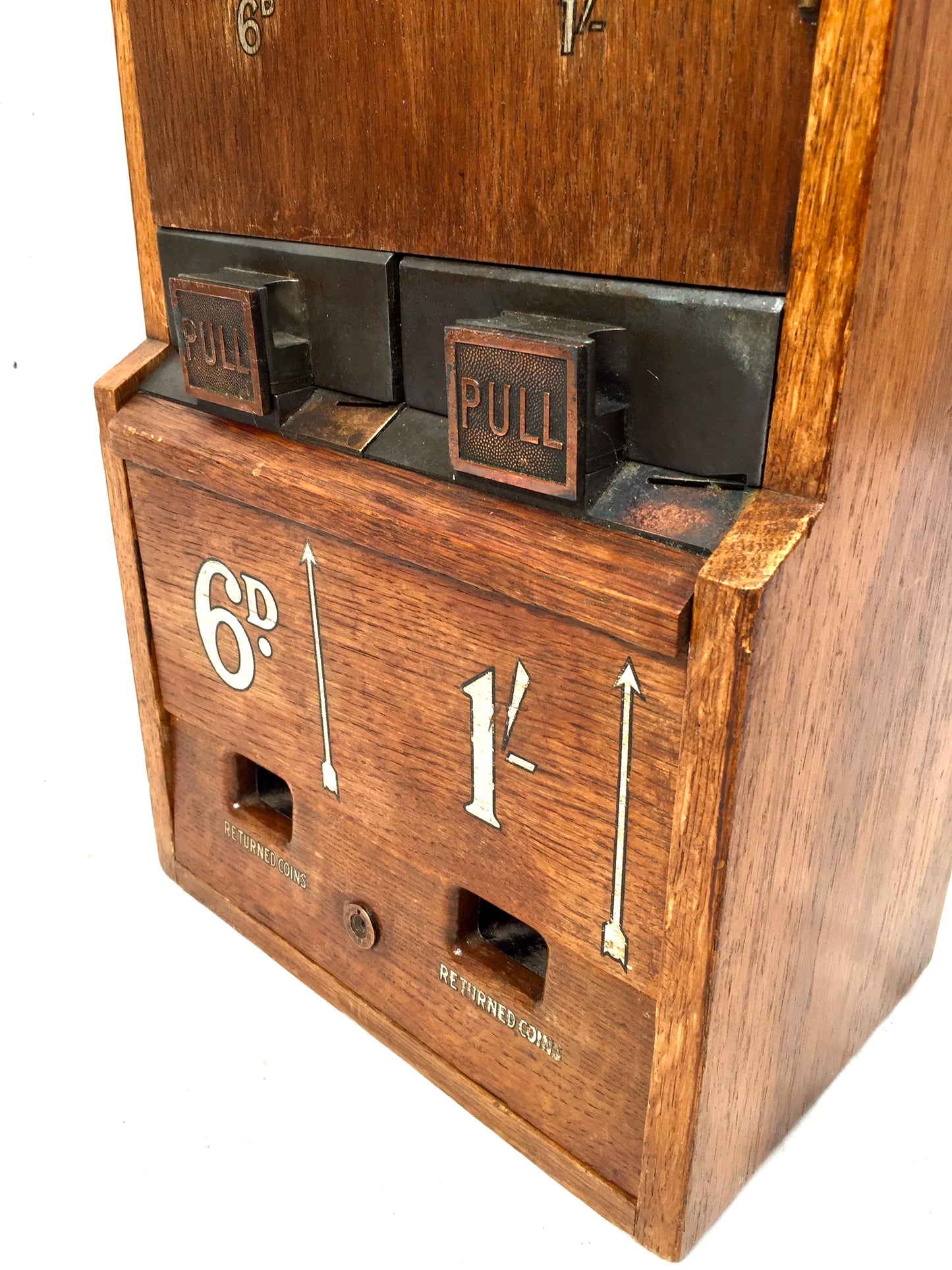 Antique Advertising - Wooden Capstan Double Cigarette Vending Machine c.1940s