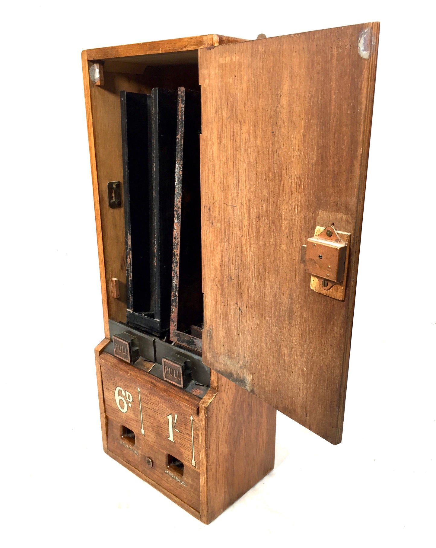Antique Advertising - Wooden Capstan Double Cigarette Vending Machine c.1940s