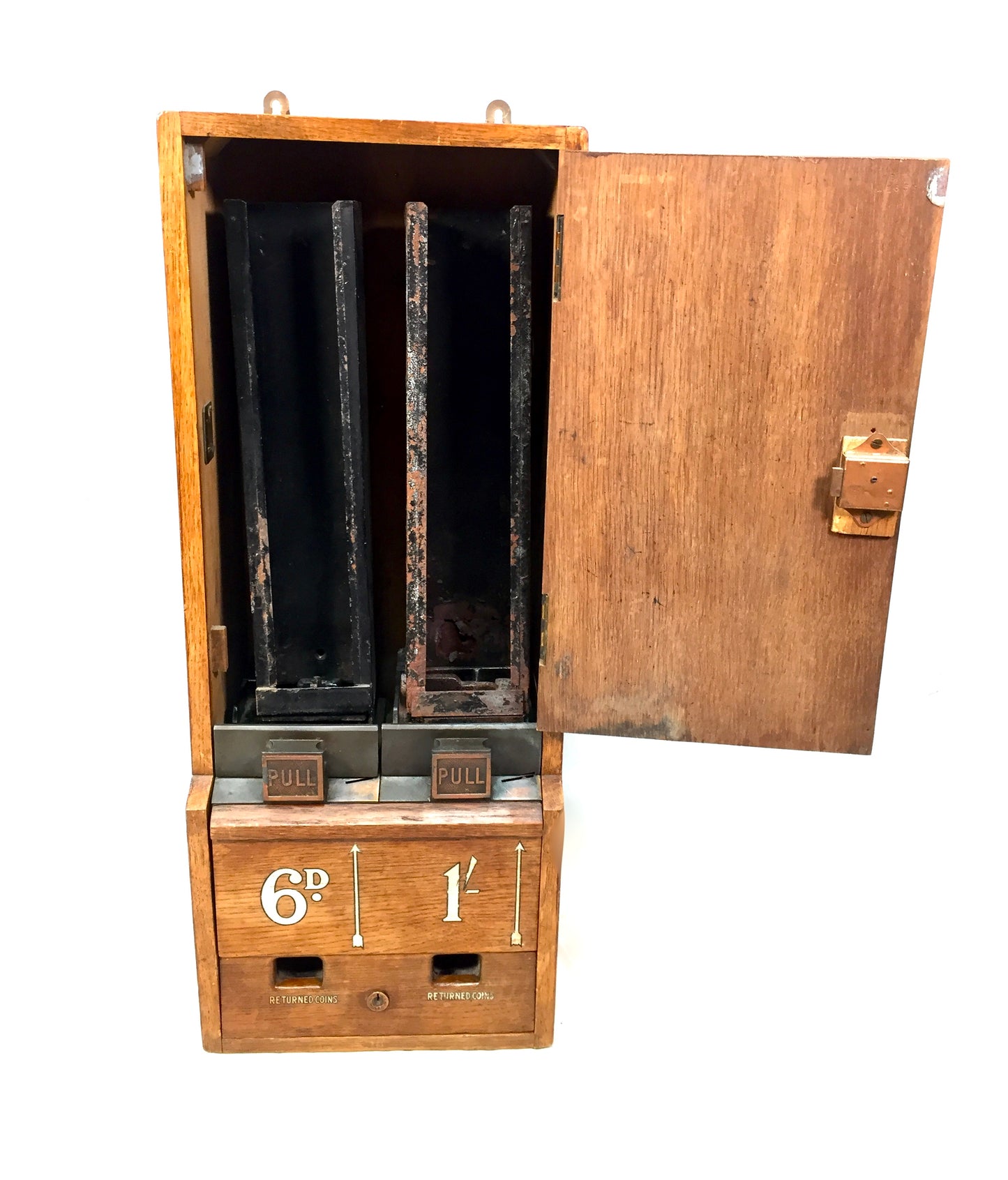 Antique Advertising - Wooden Capstan Double Cigarette Vending Machine c.1940s