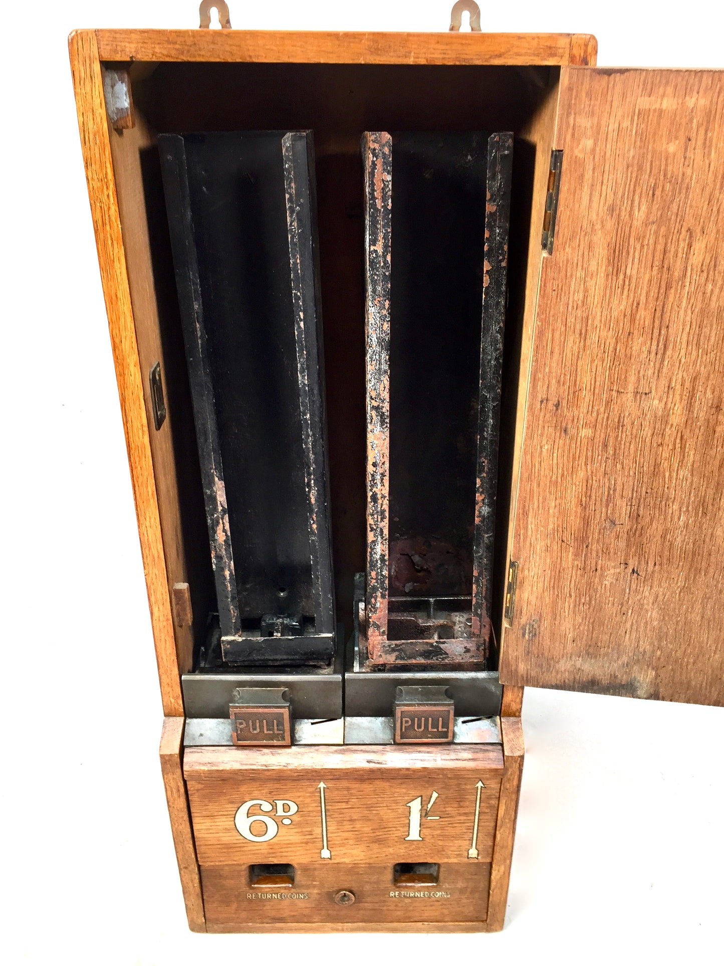 Antique Advertising - Wooden Capstan Double Cigarette Vending Machine c.1940s