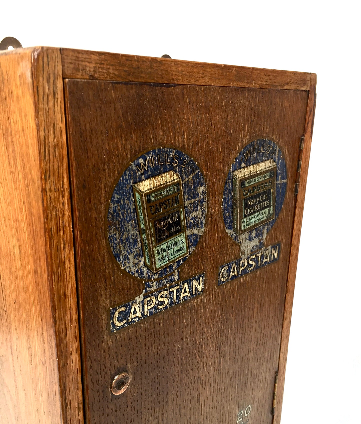 Antique Advertising - Wooden Capstan Double Cigarette Vending Machine c.1940s