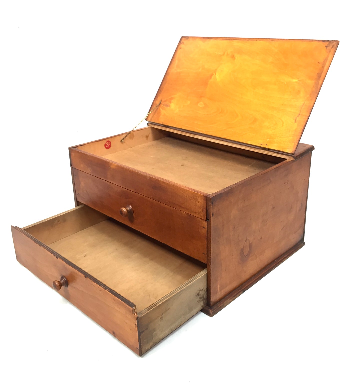 Antique Tabletop Storage Box / Sewing /Haberdashery Cabinet / Jewellery / c1950