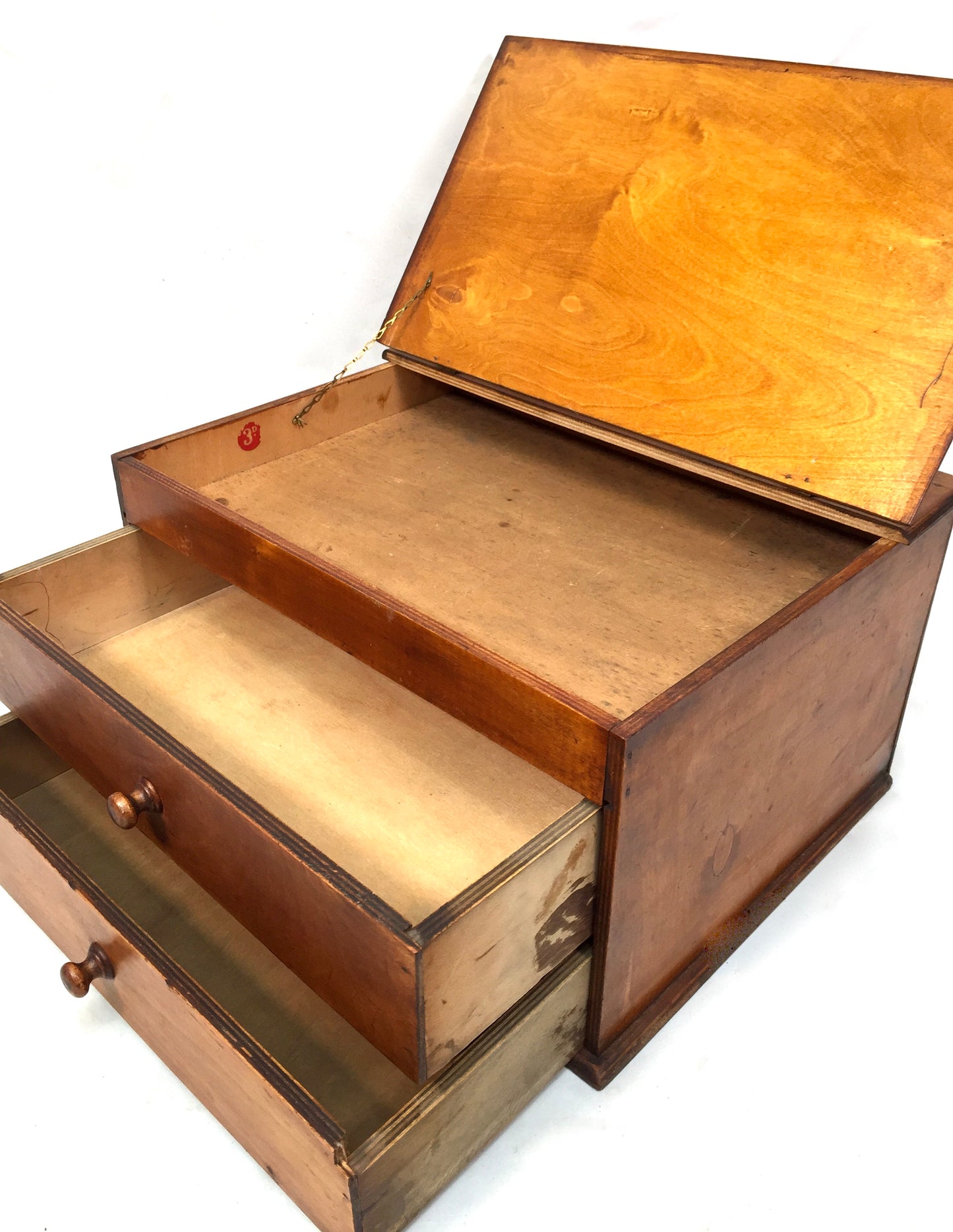 Antique Tabletop Storage Box / Sewing /Haberdashery Cabinet / Jewellery / c1950