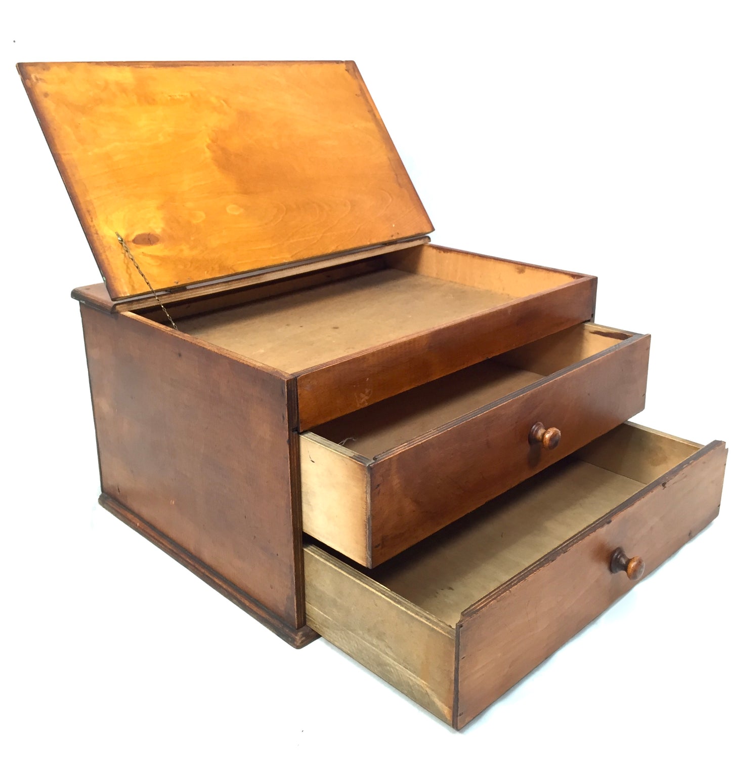 Antique Tabletop Storage Box / Sewing /Haberdashery Cabinet / Jewellery / c1950