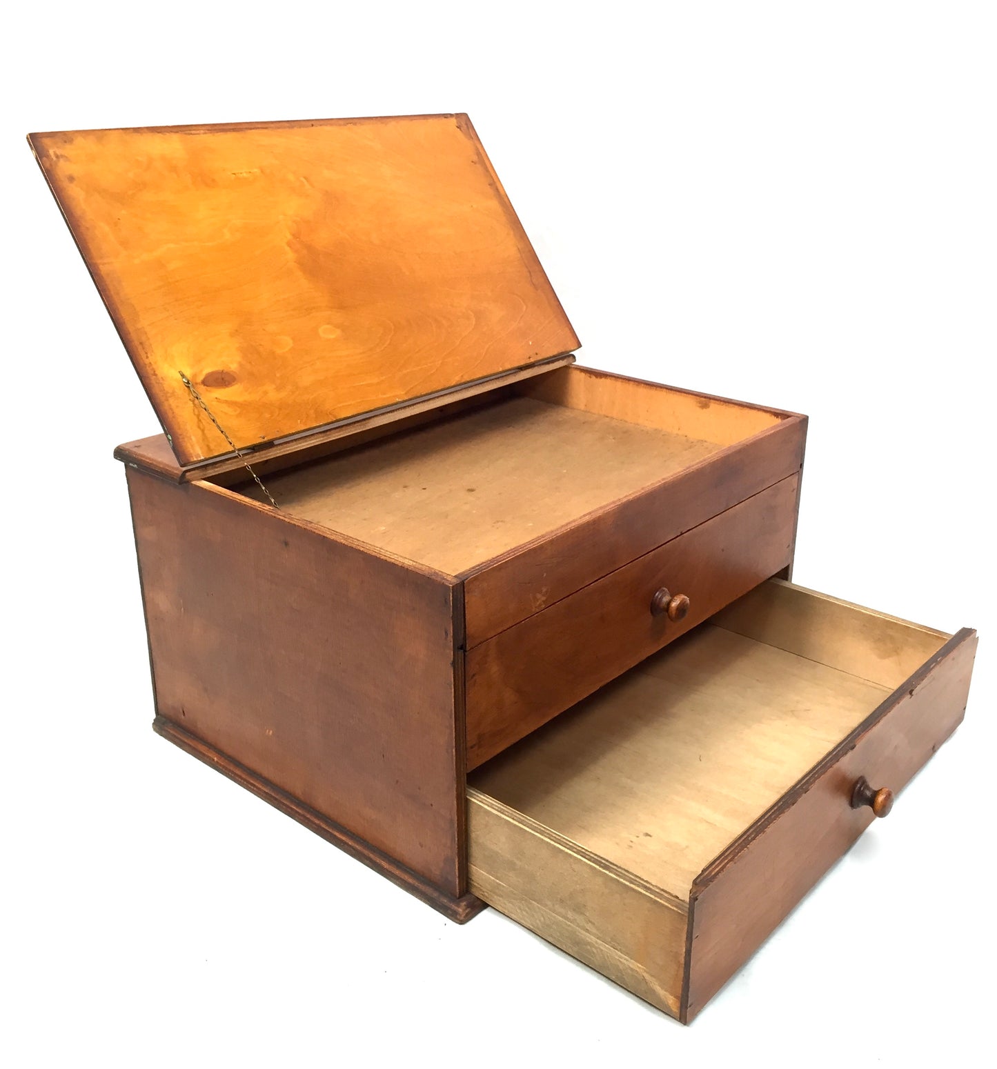 Antique Tabletop Storage Box / Sewing /Haberdashery Cabinet / Jewellery / c1950