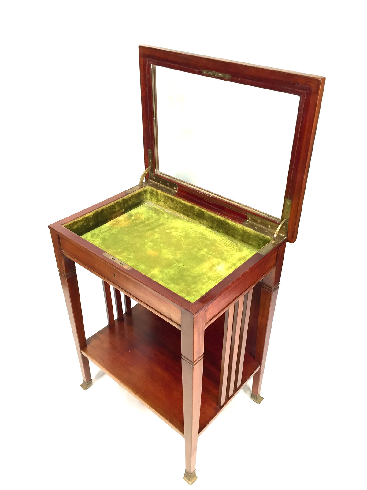 Antique Wooden Bijouterie Display Table and Collectors Display Cabinet c.1900