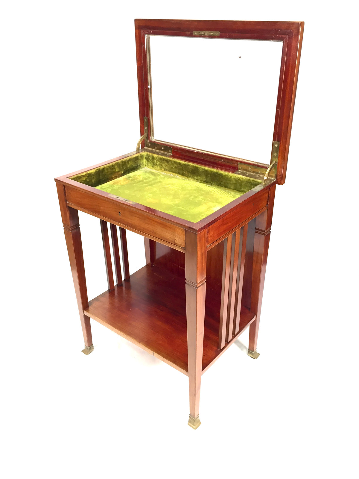 Antique Wooden Bijouterie Display Table and Collectors Display Cabinet c.1900