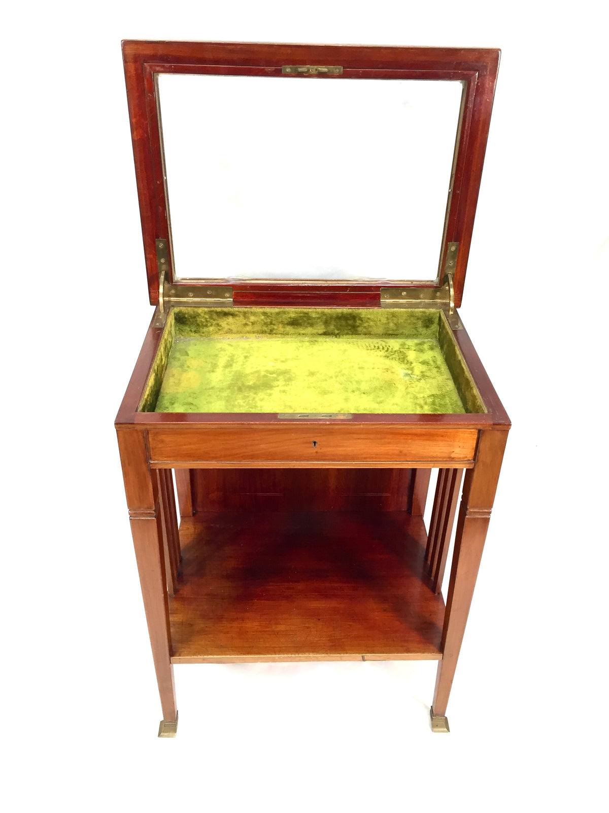Antique Wooden Bijouterie Display Table and Collectors Display Cabinet c.1900