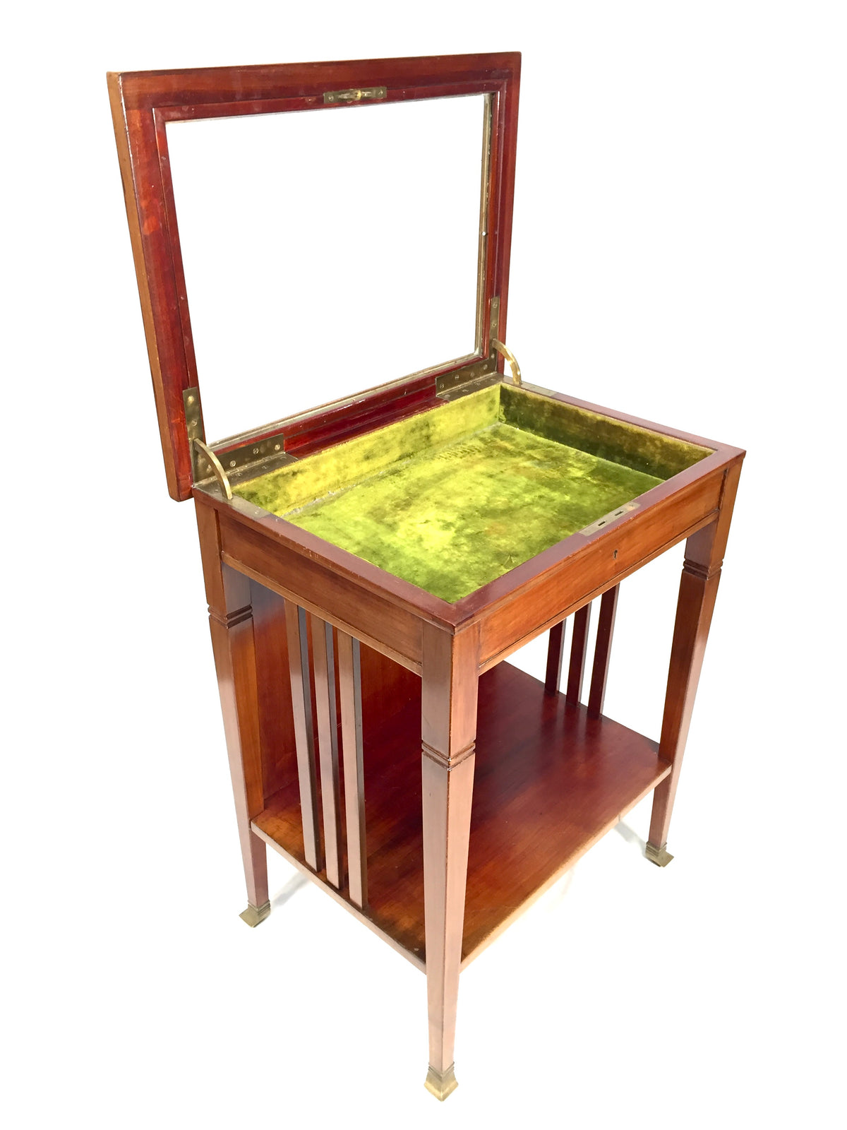Antique Wooden Bijouterie Display Table and Collectors Display Cabinet c.1900