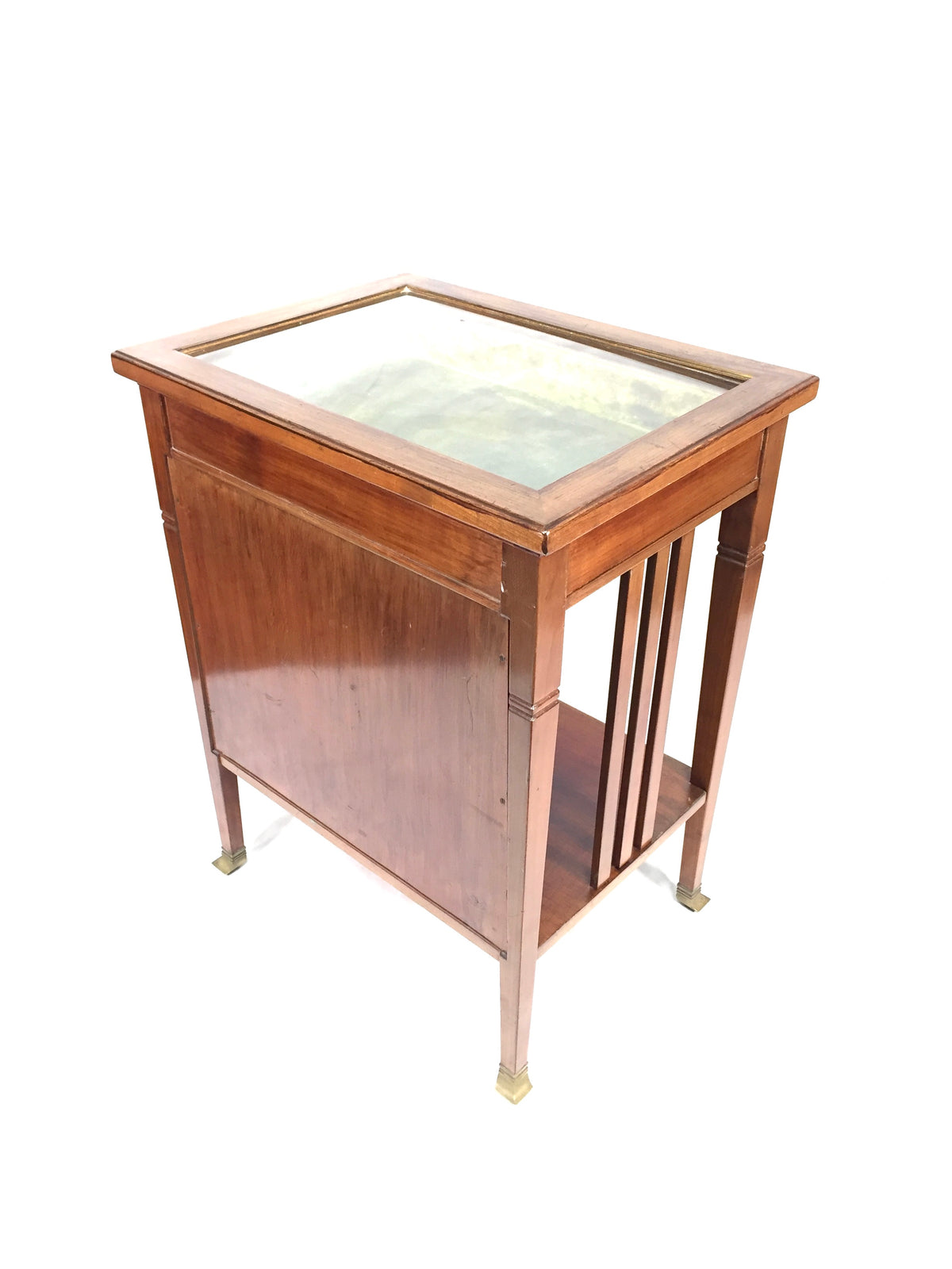 Antique Wooden Bijouterie Display Table and Collectors Display Cabinet c.1900