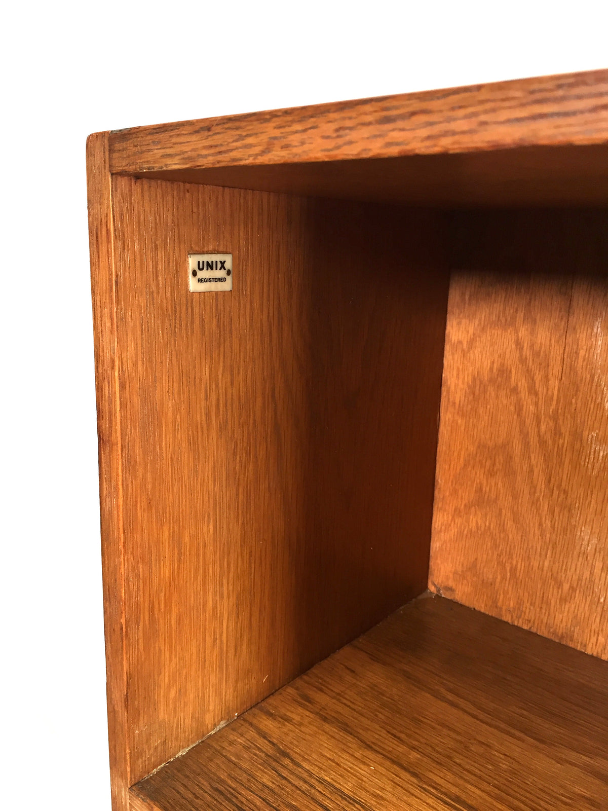 Antique "Unix" Wooden Oak Bookcase / Book Shelf Display Rack Freestanding c.1930