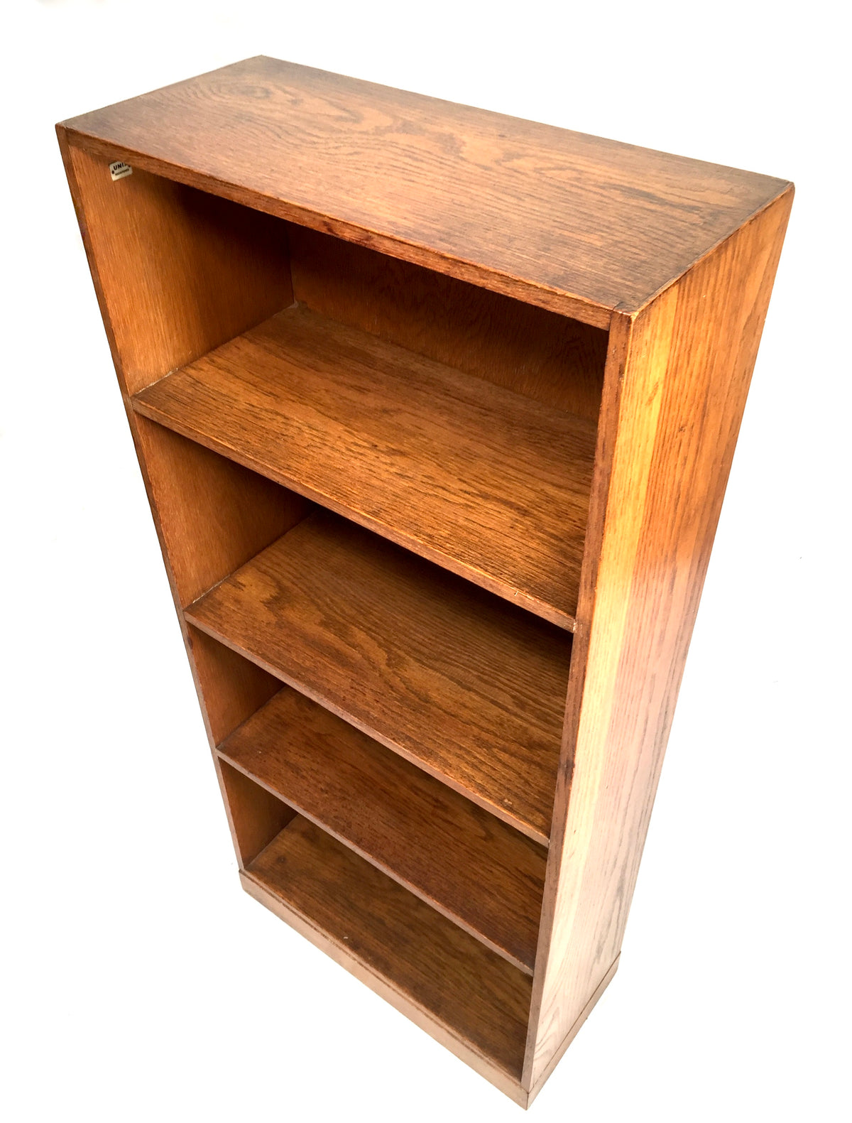 Antique "Unix" Wooden Oak Bookcase / Book Shelf Display Rack Freestanding c.1930