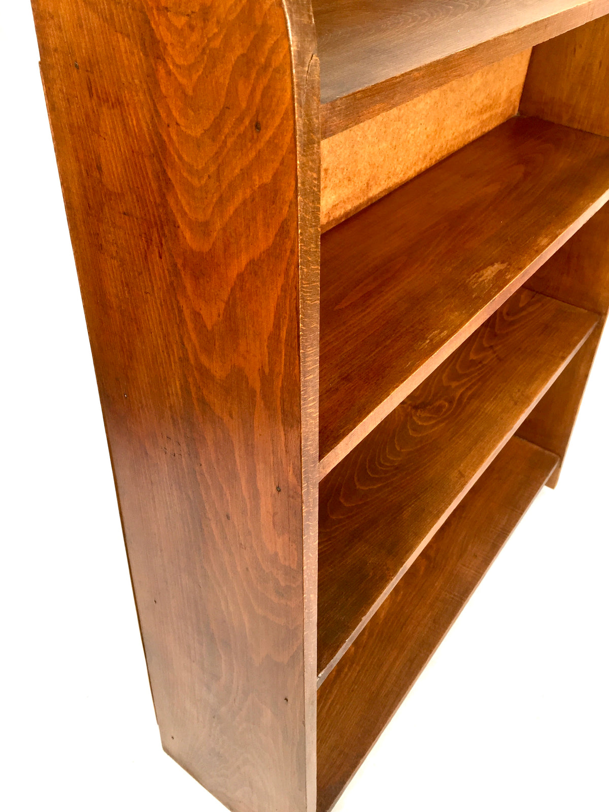 Antique Wooden Oak Bookcase Book Shelf Display Rack Freestanding c.1950 Vintage
