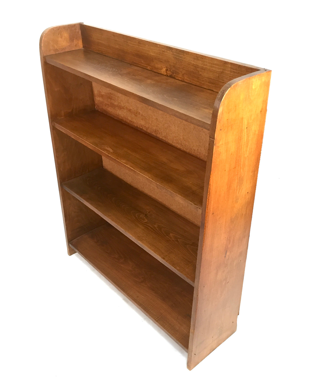 Antique Wooden Oak Bookcase Book Shelf Display Rack Freestanding c.1950 Vintage