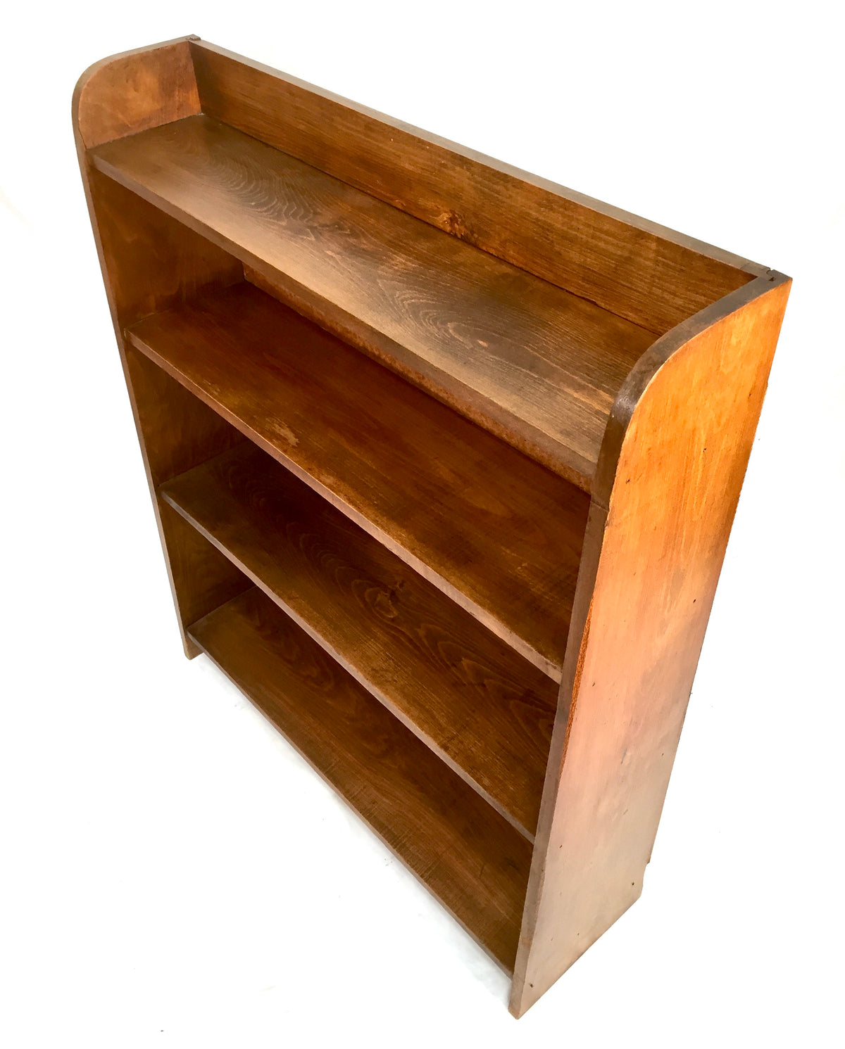 Antique Wooden Oak Bookcase Book Shelf Display Rack Freestanding c.1950 Vintage