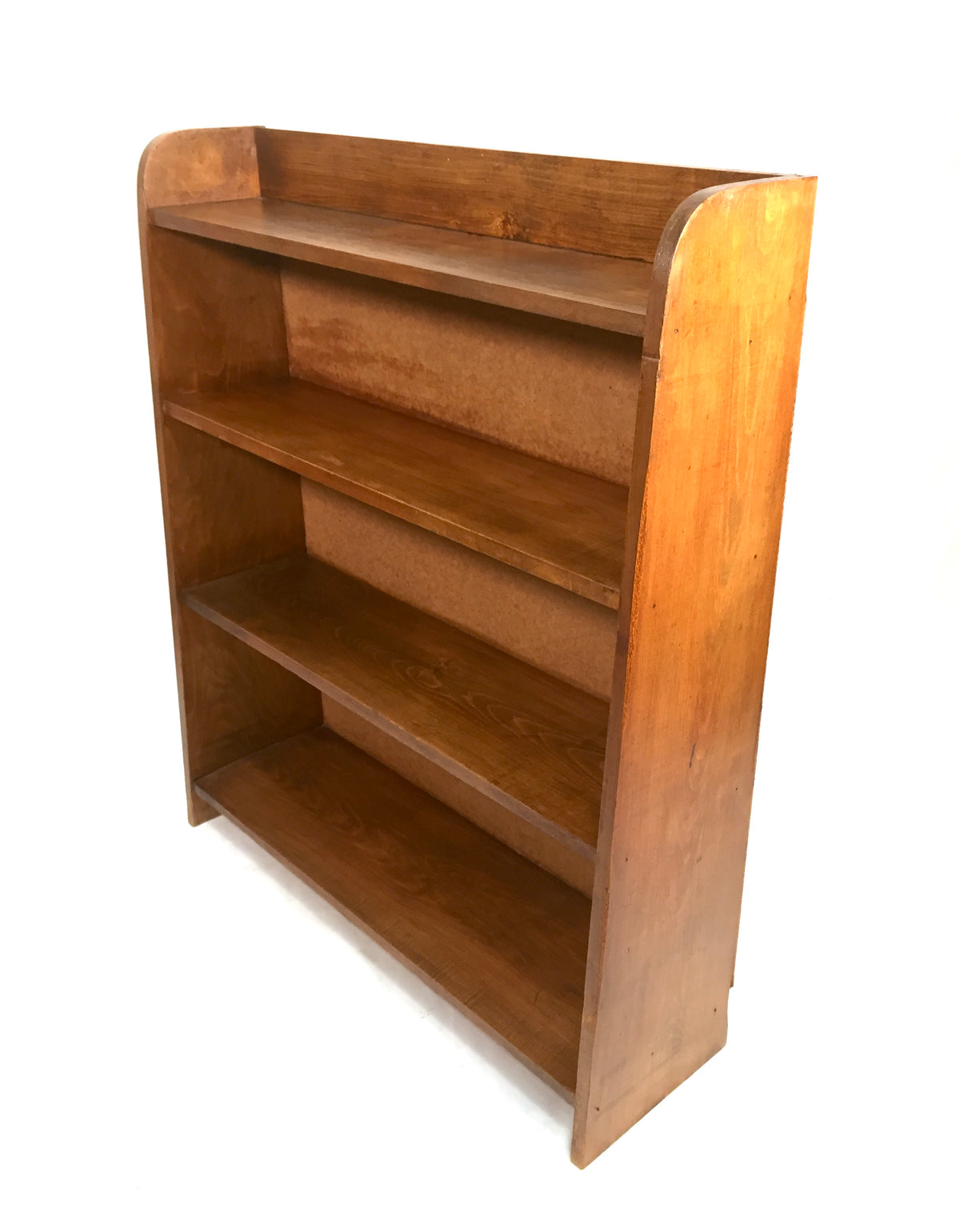 Antique Wooden Oak Bookcase Book Shelf Display Rack Freestanding c.1950 Vintage