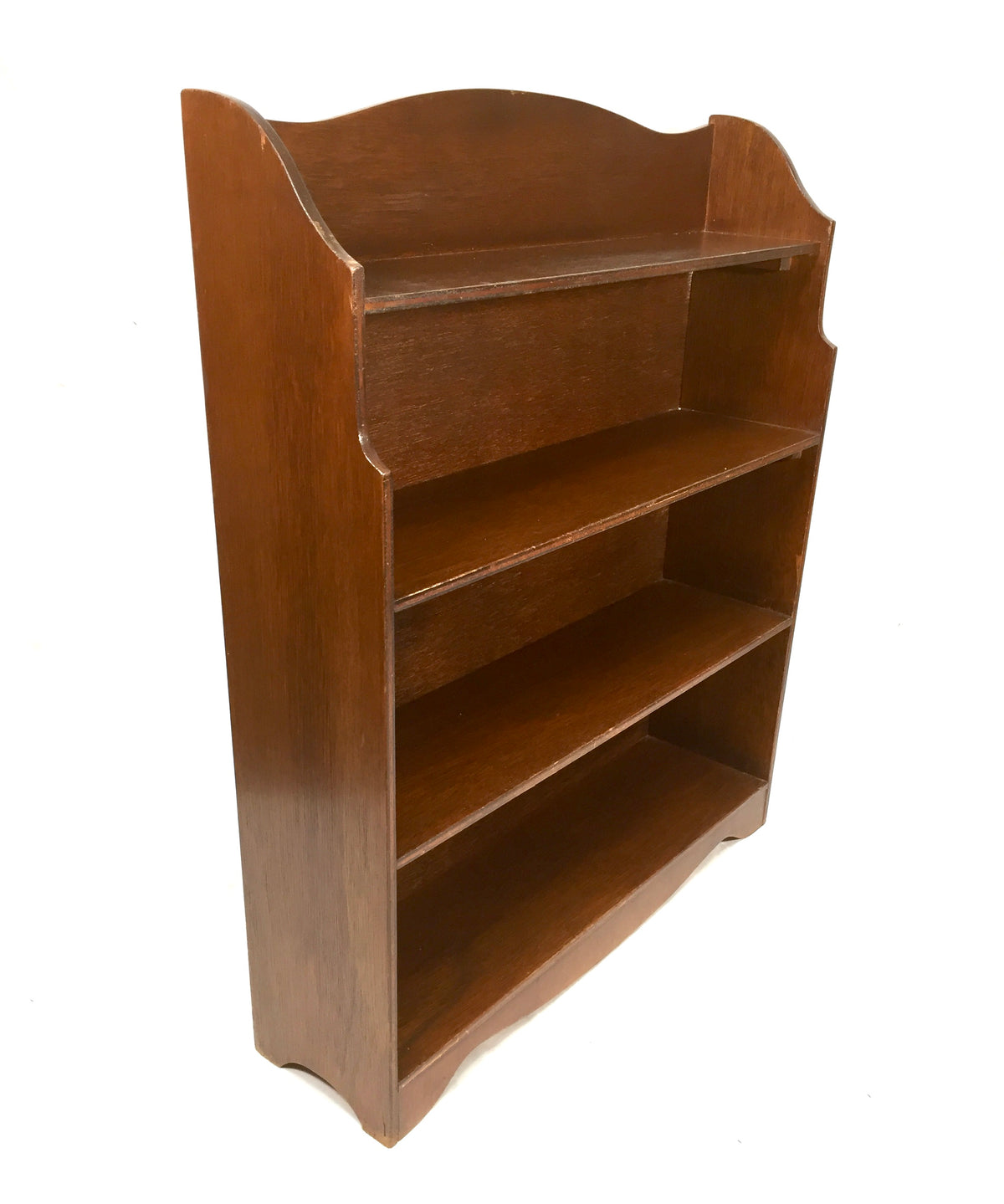 Antique Wooden Bookcase Oak Book Shelf Display Rack Freestanding c.1950 Vintage