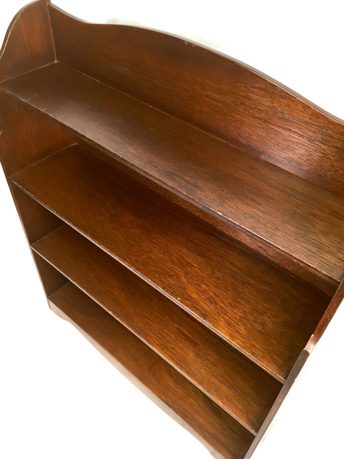 Antique Wooden Bookcase Oak Book Shelf Display Rack Freestanding c.1950 Vintage