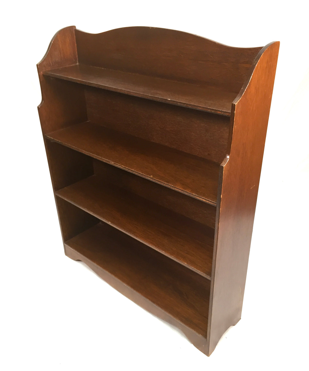 Antique Wooden Bookcase Oak Book Shelf Display Rack Freestanding c.1950 Vintage