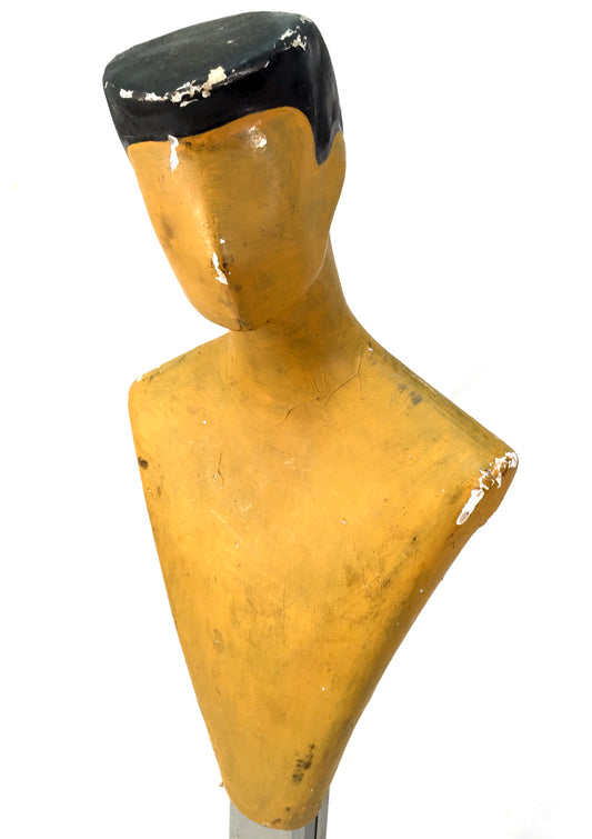 Antique Advertising - Shop Mannequin Bust Male Torso Mid 20th Century c.1950