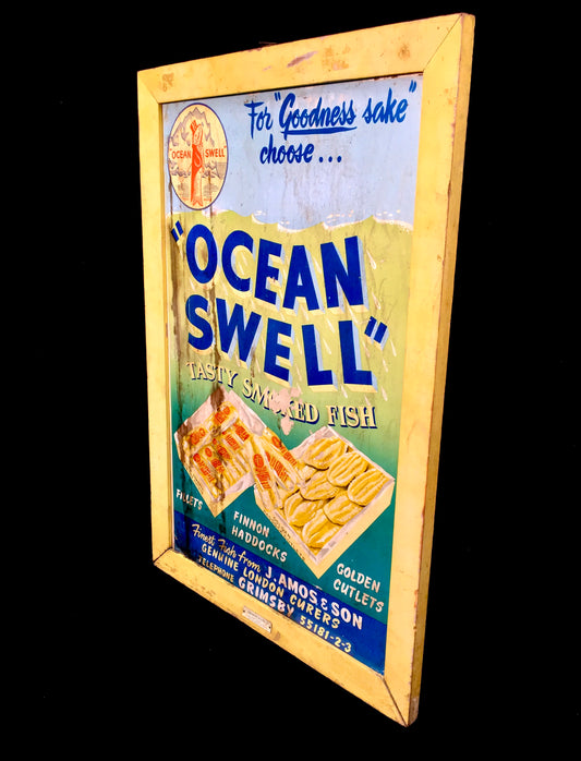 Antique Advertising - Wall Hanging Ocean Swell Grimsby Showcard Sign Poster