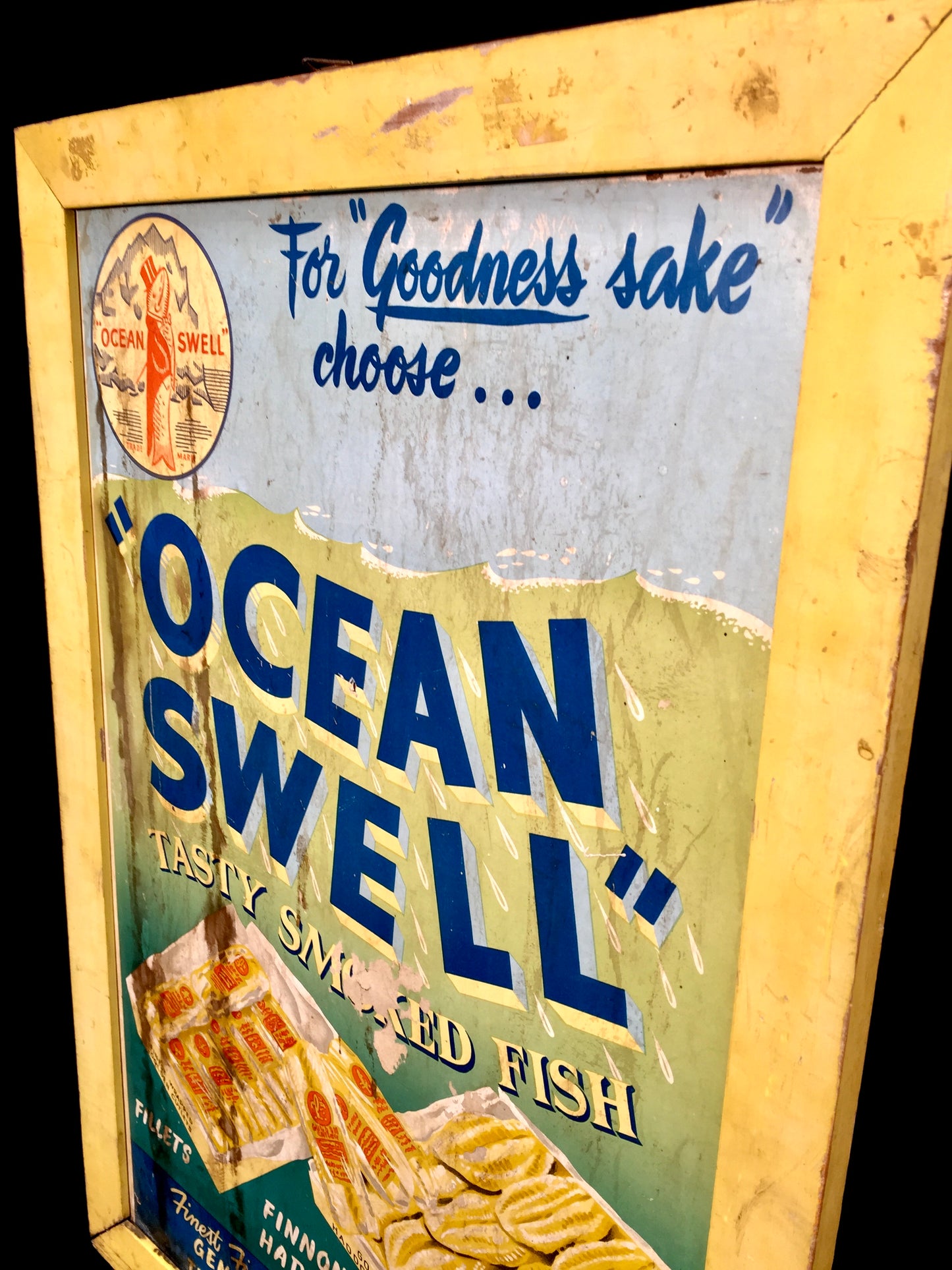 Antique Advertising - Wall Hanging Ocean Swell Grimsby Showcard Sign Poster