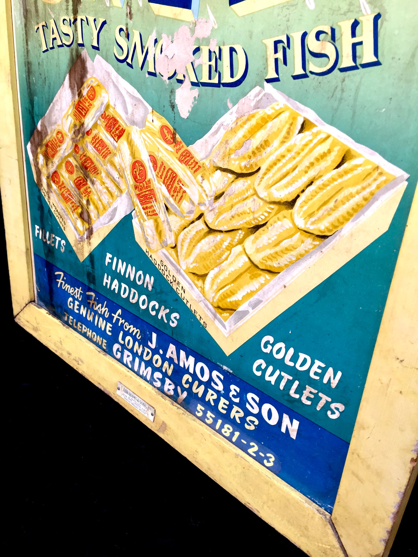 Antique Advertising - Wall Hanging Ocean Swell Grimsby Showcard Sign Poster