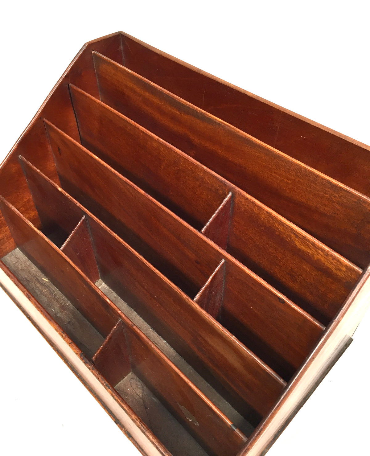 Antique Wooden Desktop Large Letter Rack / Stationery Holder / Organiser c.1910