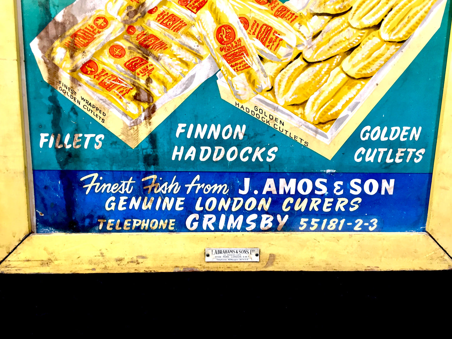 Antique Advertising - Wall Hanging Ocean Swell Grimsby Showcard Sign Poster