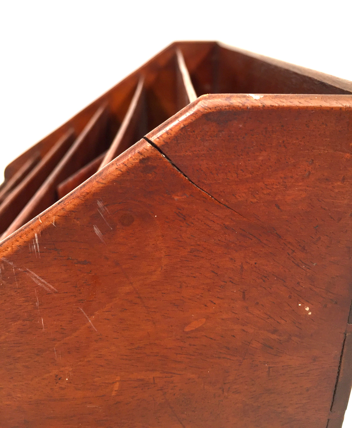 Antique Wooden Desktop Large Letter Rack / Stationery Holder / Organiser c.1910