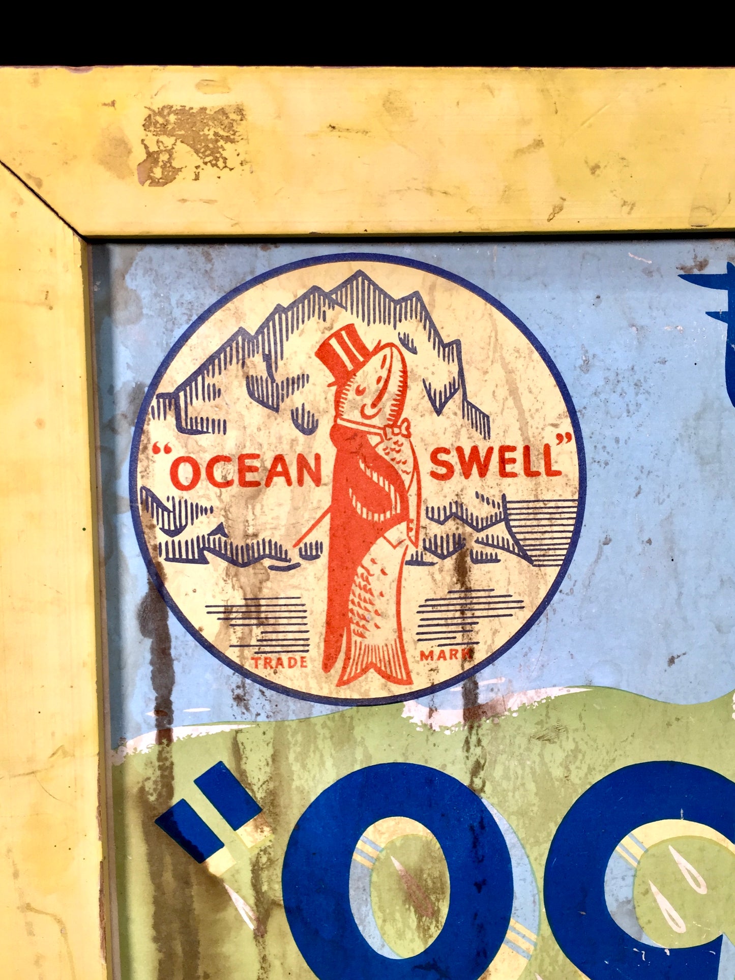 Antique Advertising - Wall Hanging Ocean Swell Grimsby Showcard Sign Poster