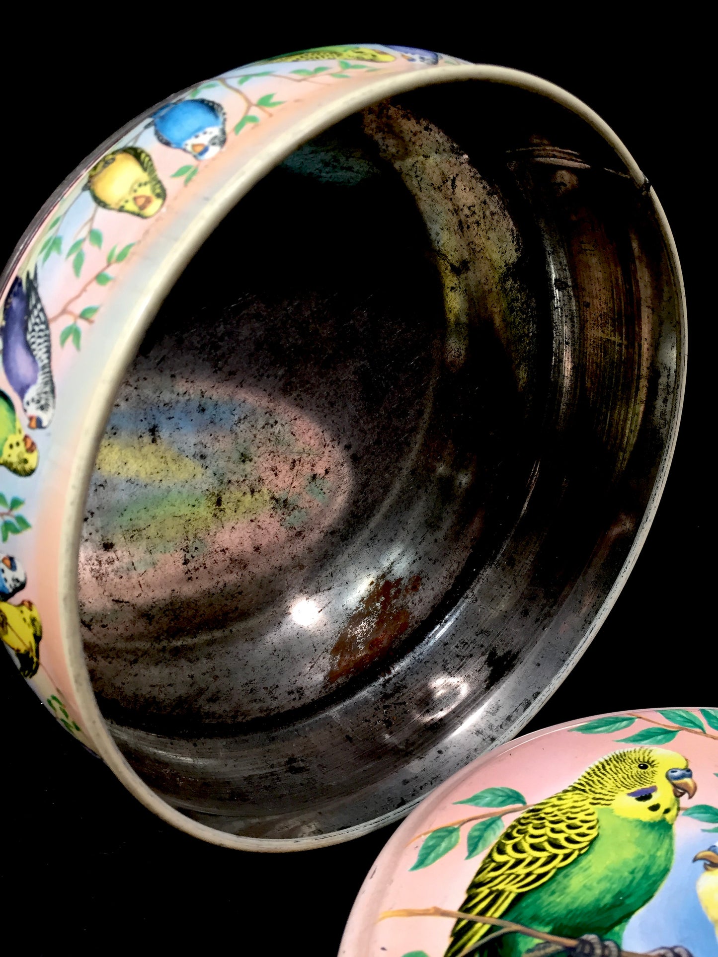 Antique Advertising - Peek Frean & Co Budgie Collectors Biscuit Tin Birds c.1950