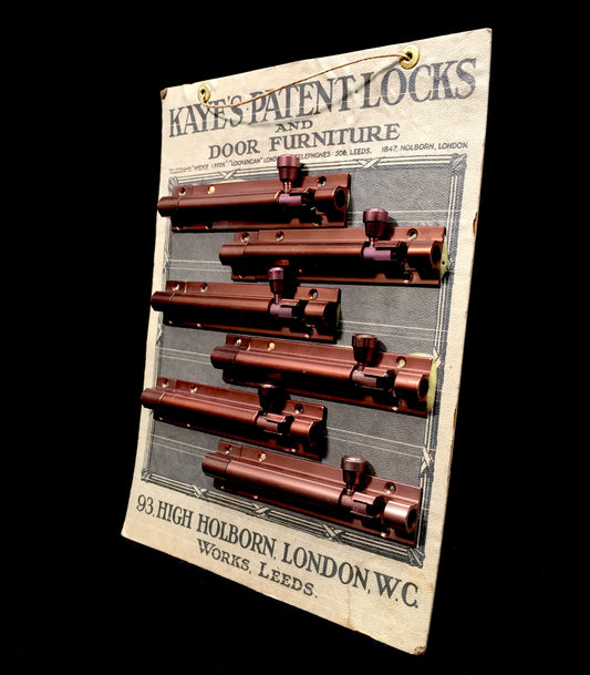 Antique Advertising - Wall Hanging Showcard Kayes Patent Locks & Door Furniture