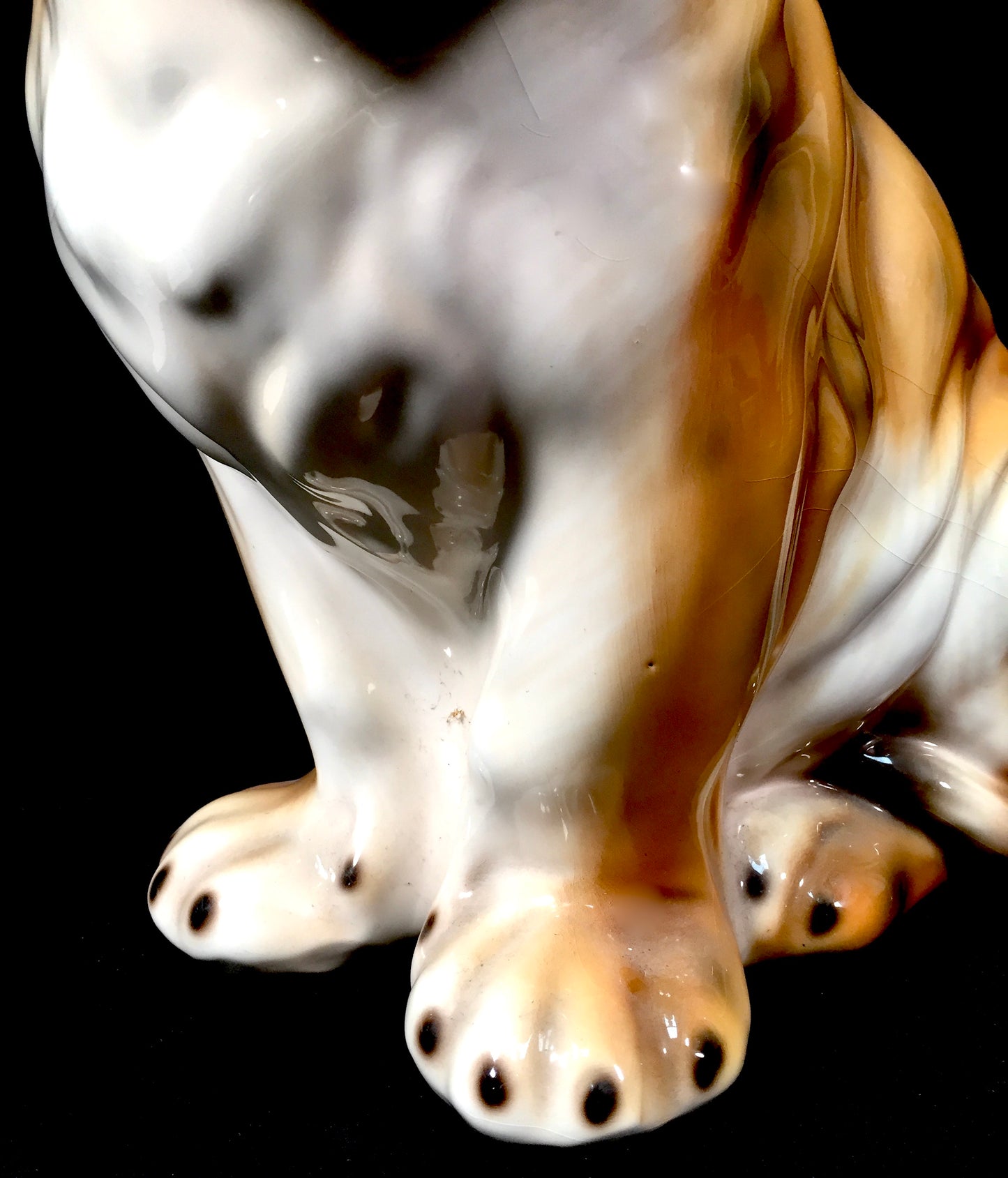 Vintage 1970s Italian Made Large Ceramic Tiger Cub Statue Sculpture / Animal