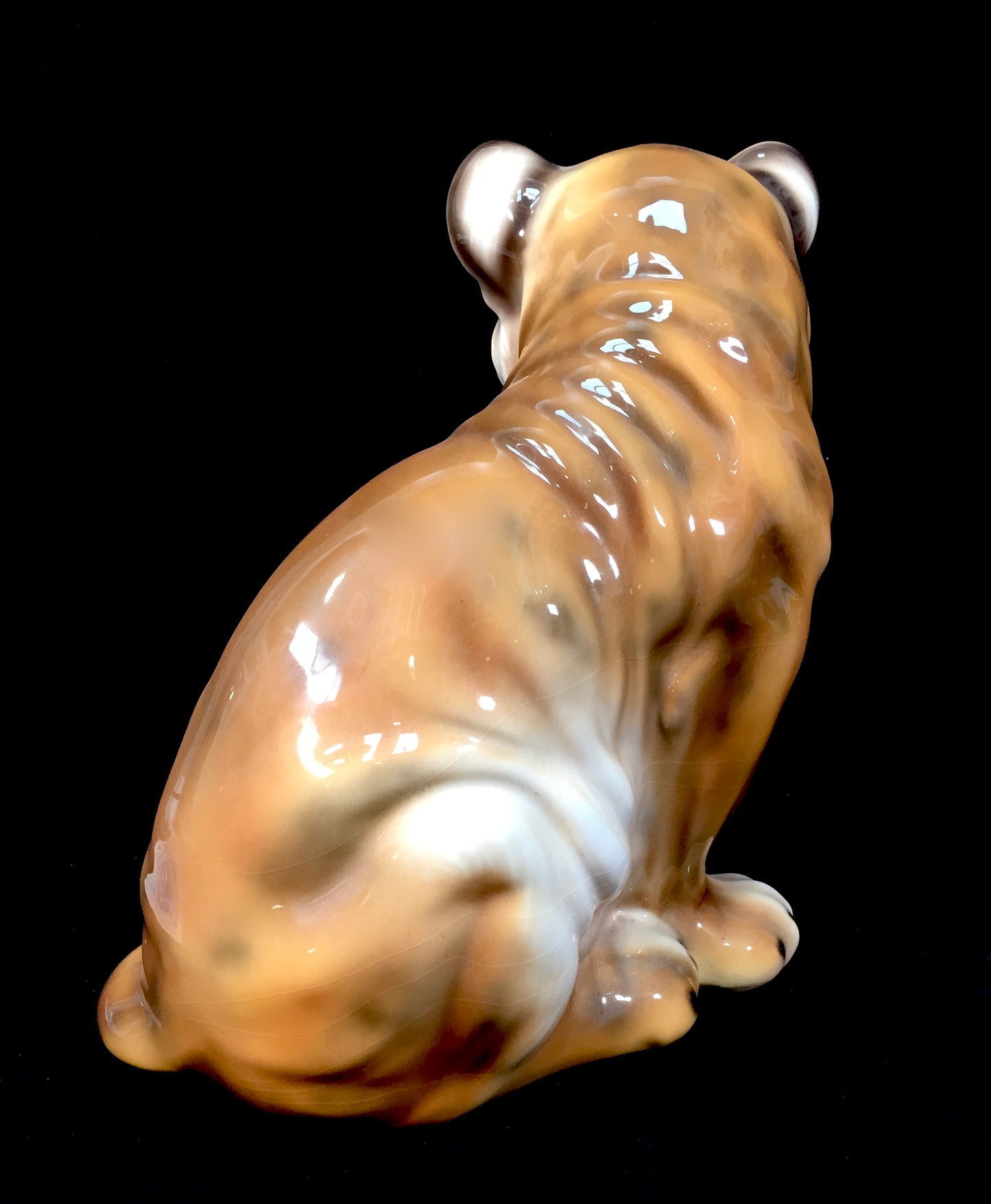 Vintage 1970s Italian Made Large Ceramic Tiger Cub Statue Sculpture / Animal