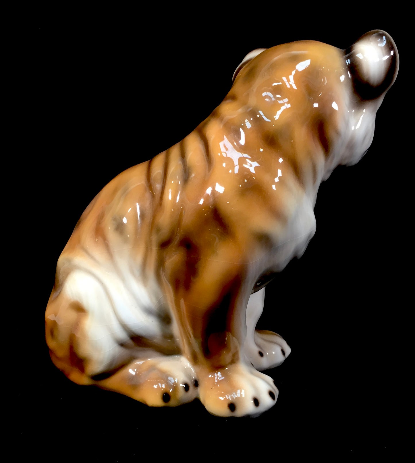Vintage 1970s Italian Made Large Ceramic Tiger Cub Statue Sculpture / Animal