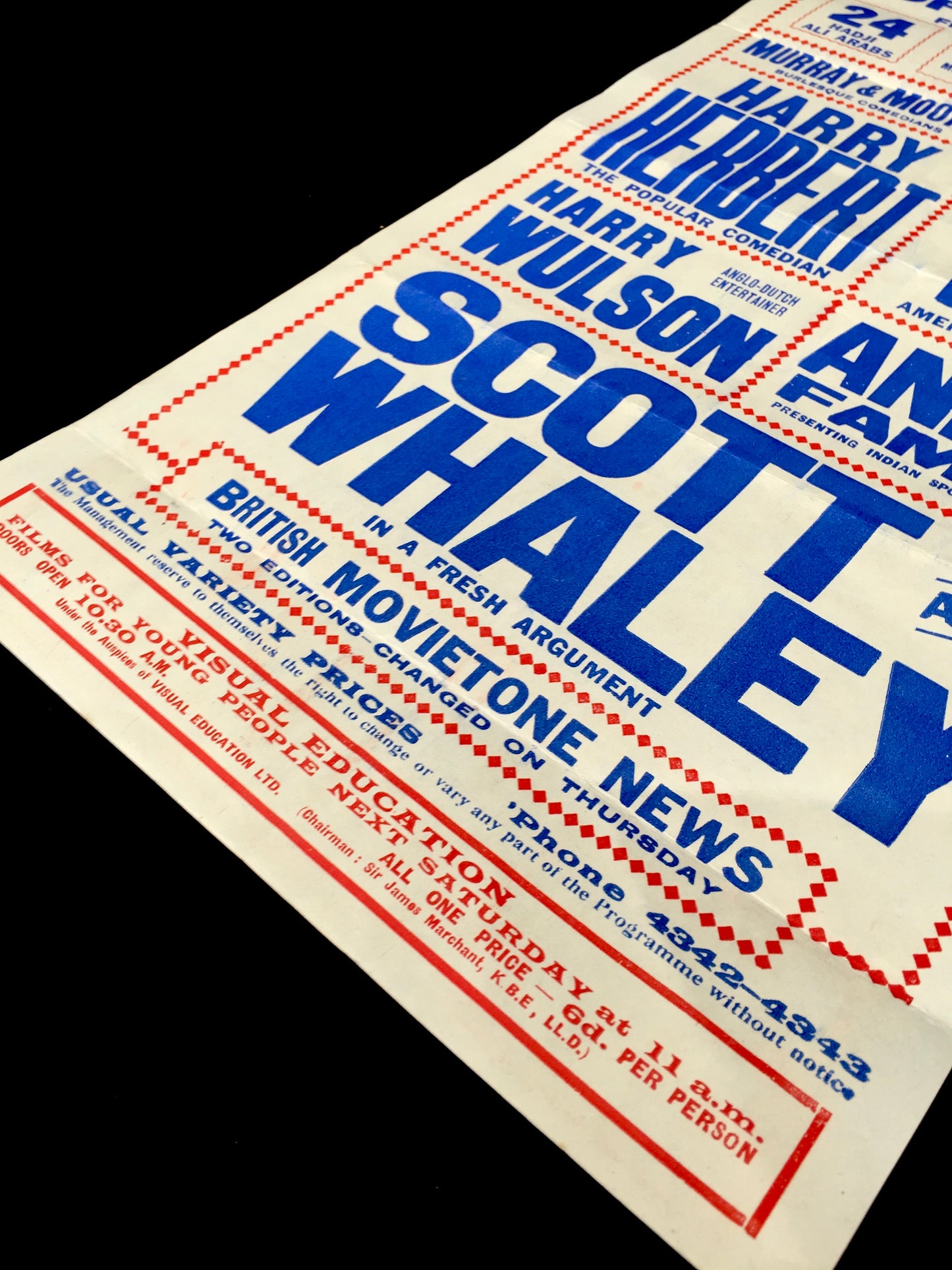 Antique Advertising Theatre Poster for Greatest Clown Carnival in Bristol c.1930