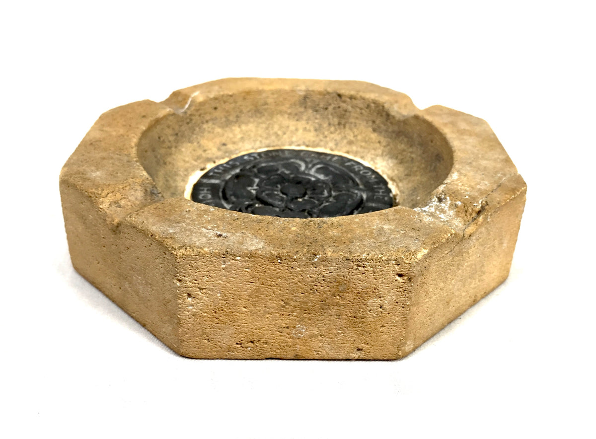 Antique Second World War Salvaged Houses of Parliament Stone Ashtray 1940s WWII