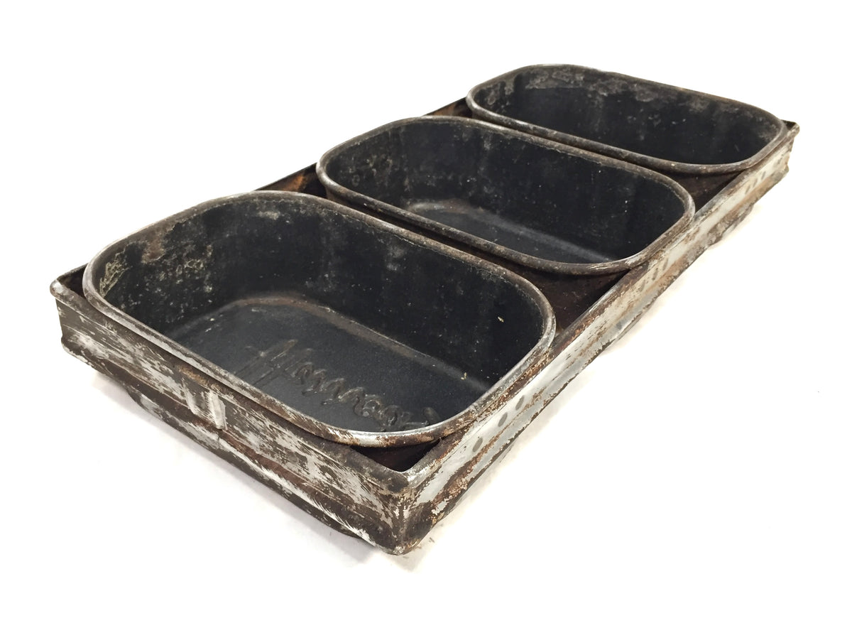 Antique Advertising Kitchenalia - Metal Harrods of London Bread Loaf Tin c.1930
