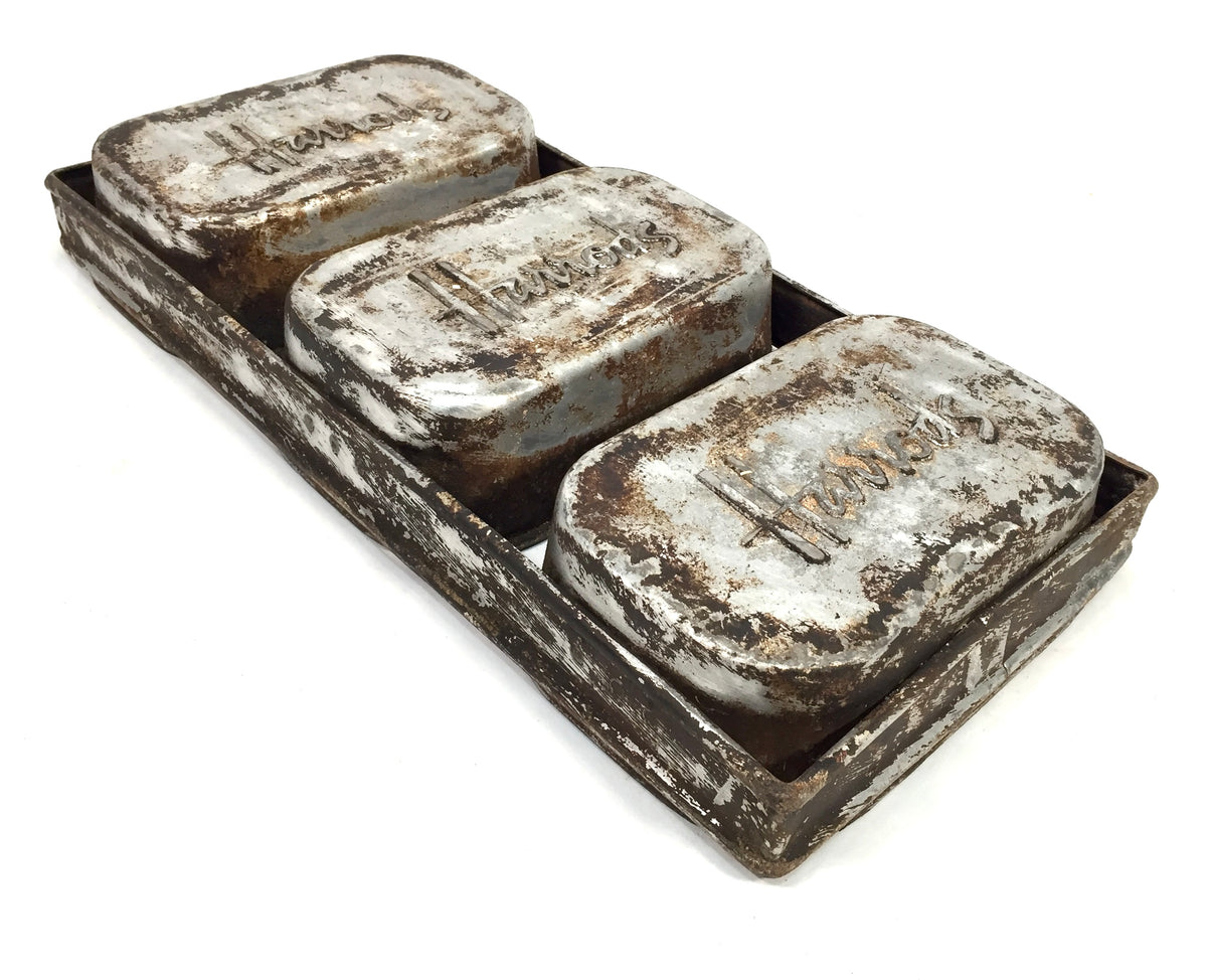 Antique Advertising Kitchenalia - Metal Harrods of London Bread Loaf Tin c.1930