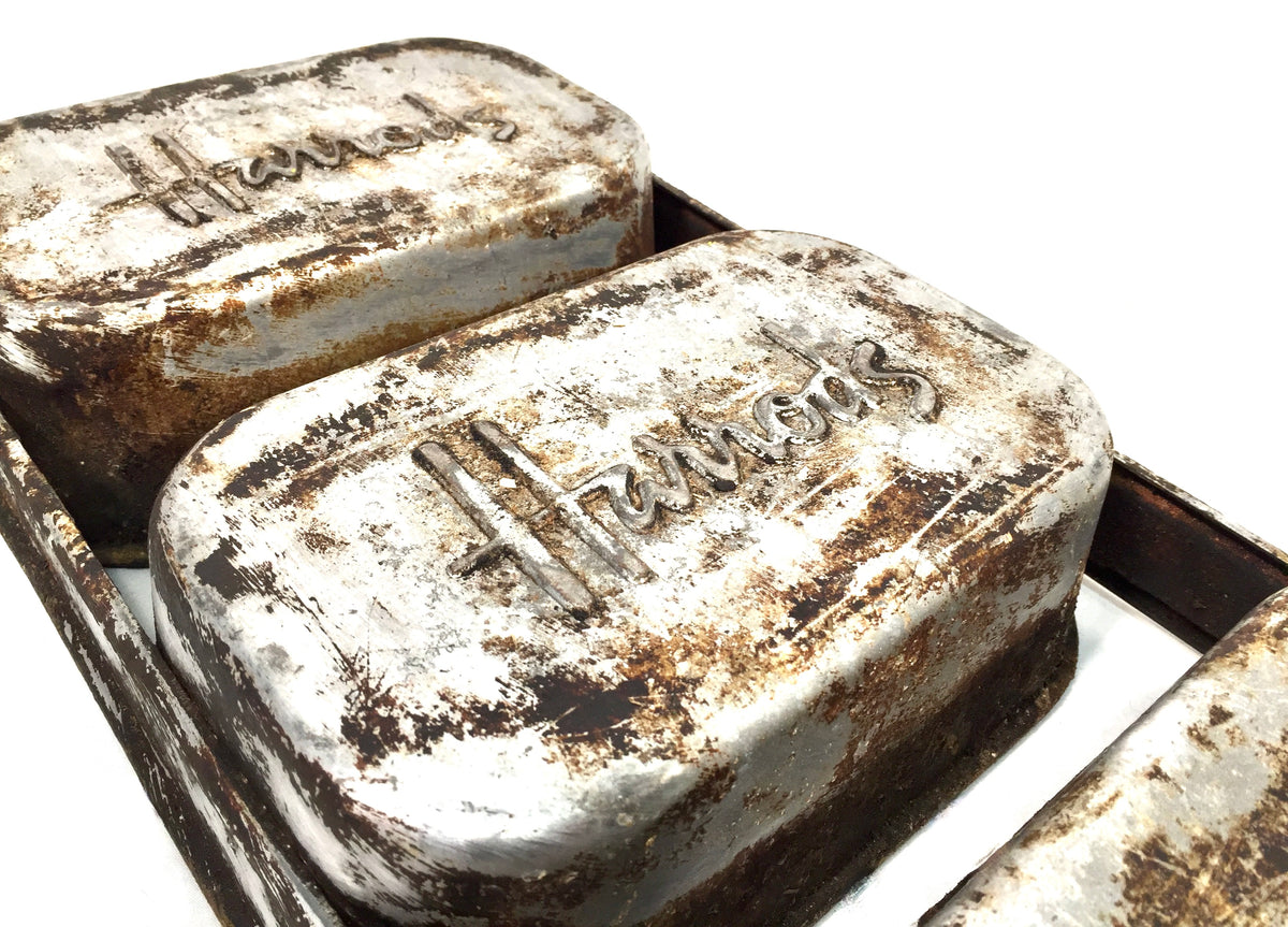Antique Advertising Kitchenalia - Metal Harrods of London Bread Loaf Tin c.1930