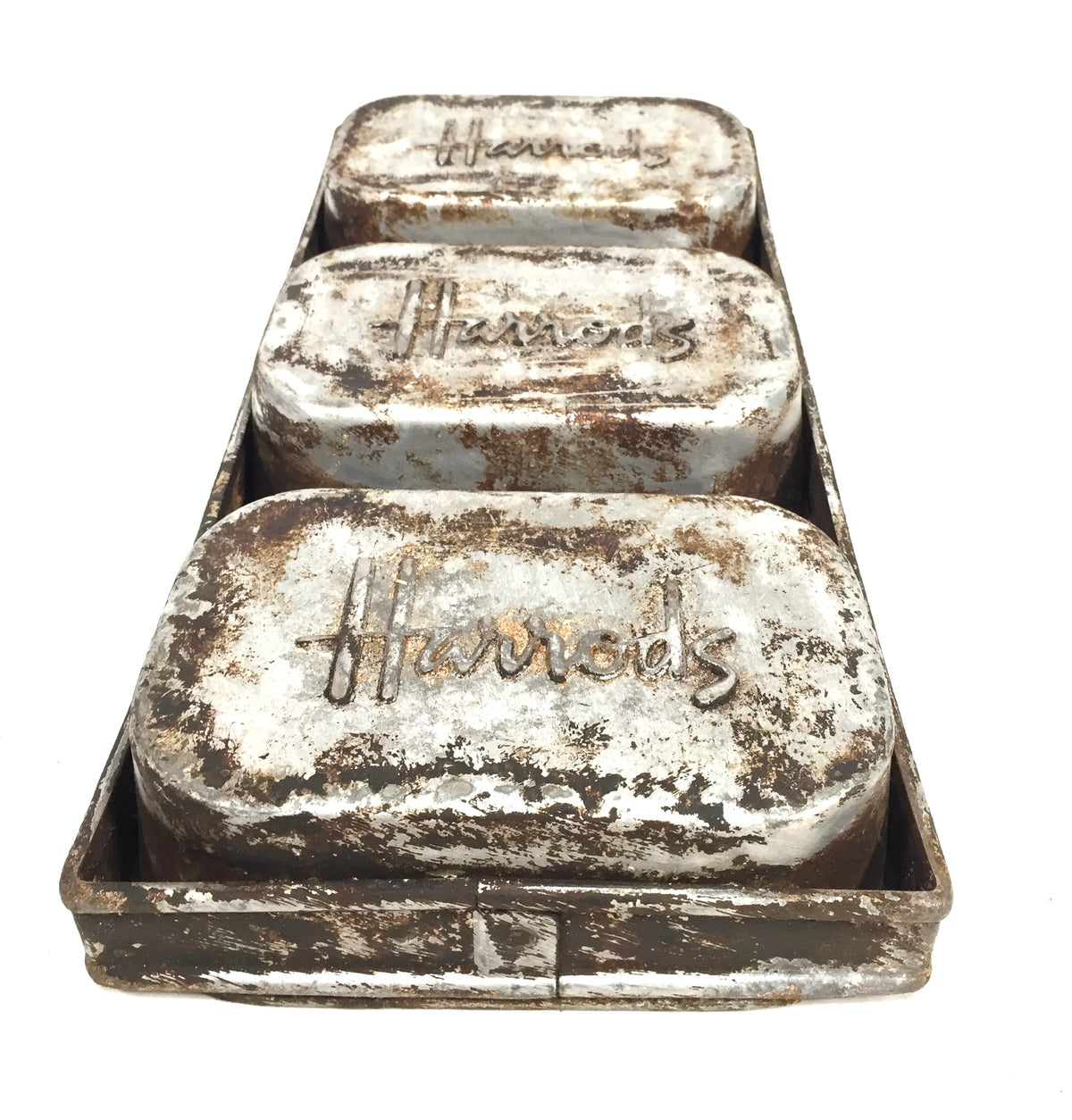 Antique Advertising Kitchenalia - Metal Harrods of London Bread Loaf Tin c.1930