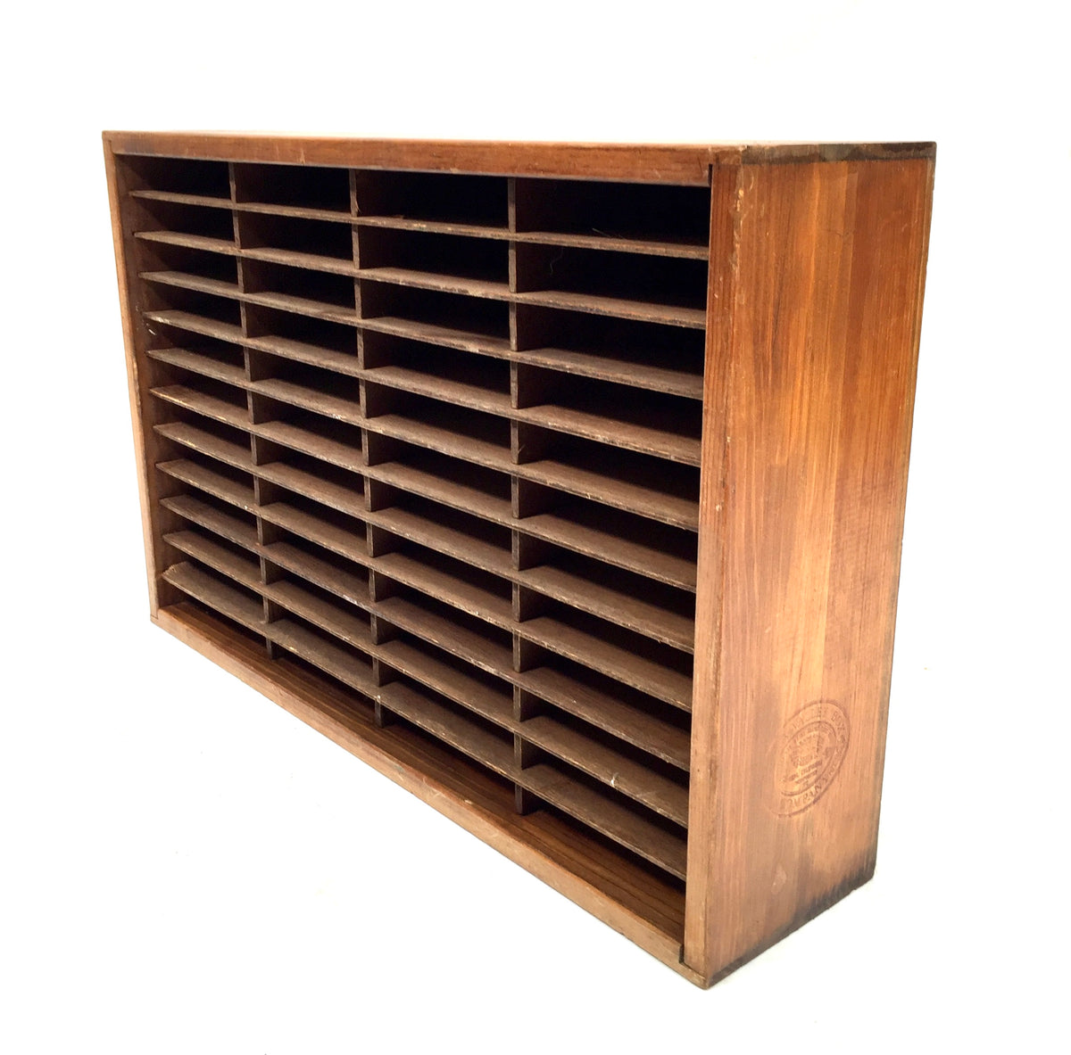 Vintage Napa Valley Box Company Wooden Tabletop Pigeon Hole Stationery Unit Rack