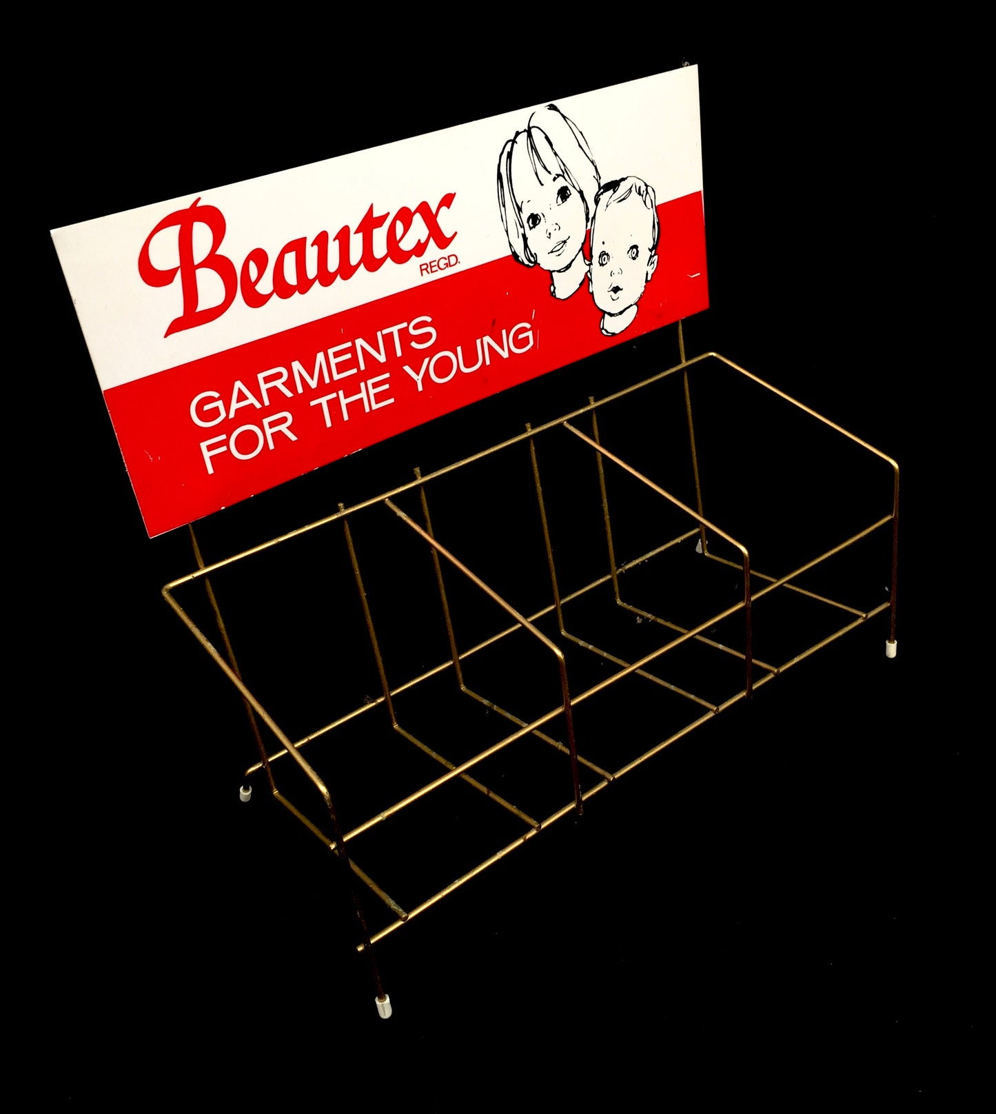 Antique Advertising Tabletop Clothes Shop Display Stand for Beautex / Rack c1970
