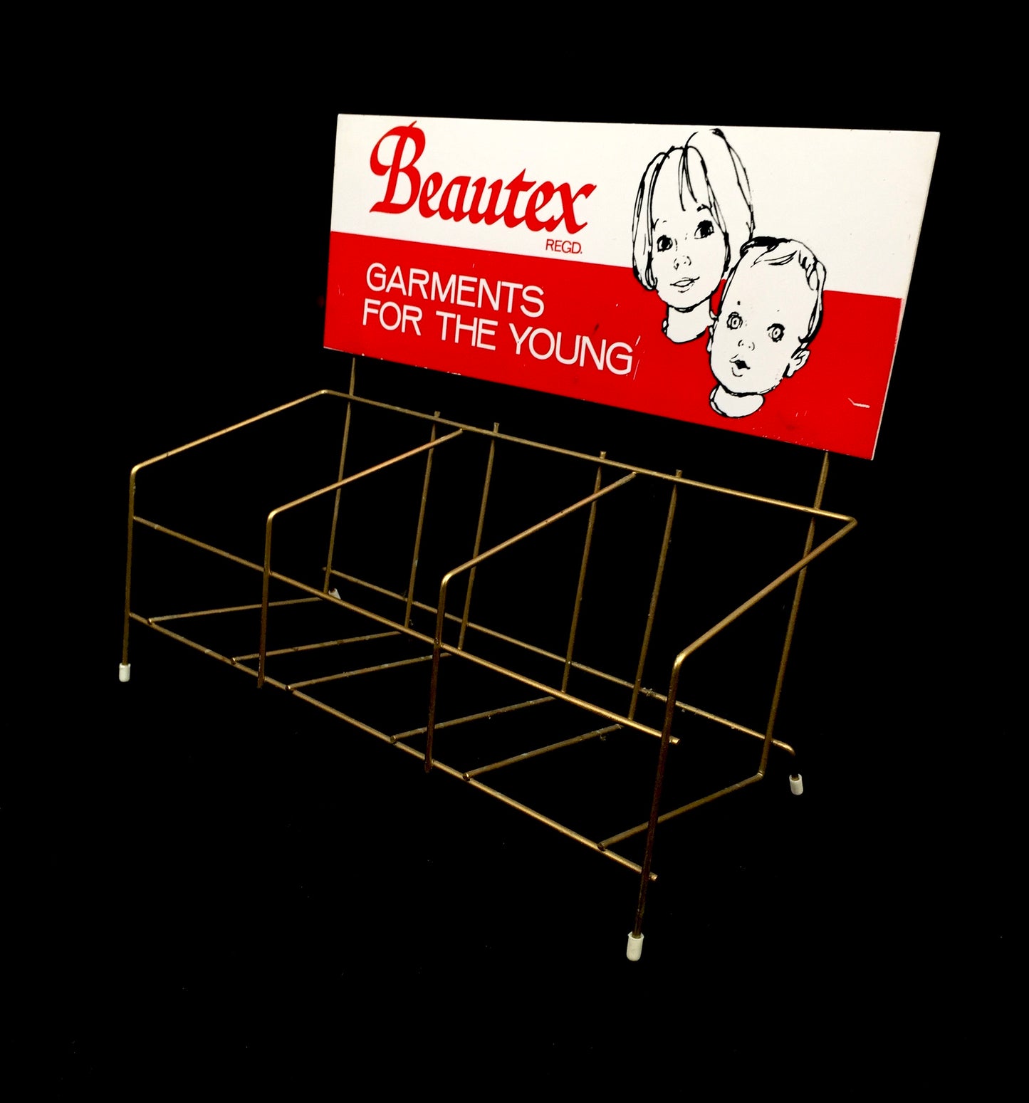 Antique Advertising Tabletop Clothes Shop Display Stand for Beautex / Rack c1970